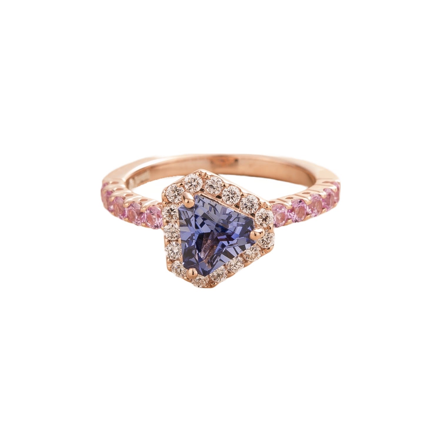 Women’s Rose Gold / Blue / Pink Diana Rose Gold Ring Ceylon Blue Sapphire Diamond Pink Sapphire Juvetti