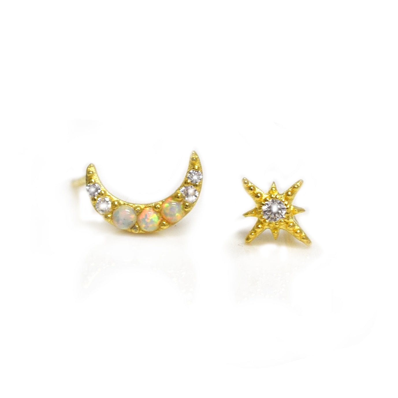 Women’s Gold Opal & Diamond Celestial Dream Studs La Kaiser