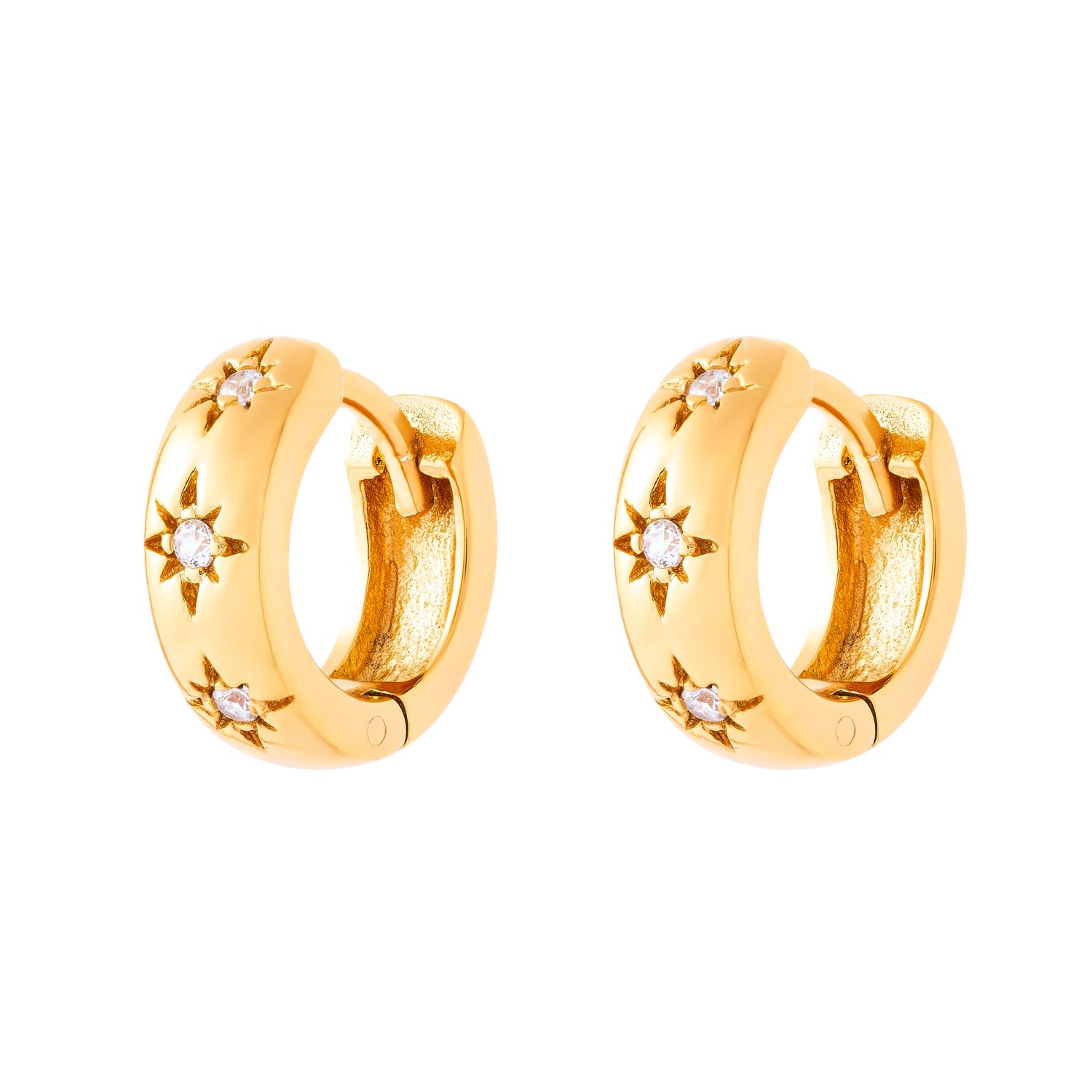 Cartilage Cartel Women's Celestial Huggie Hoops Gold In Gold