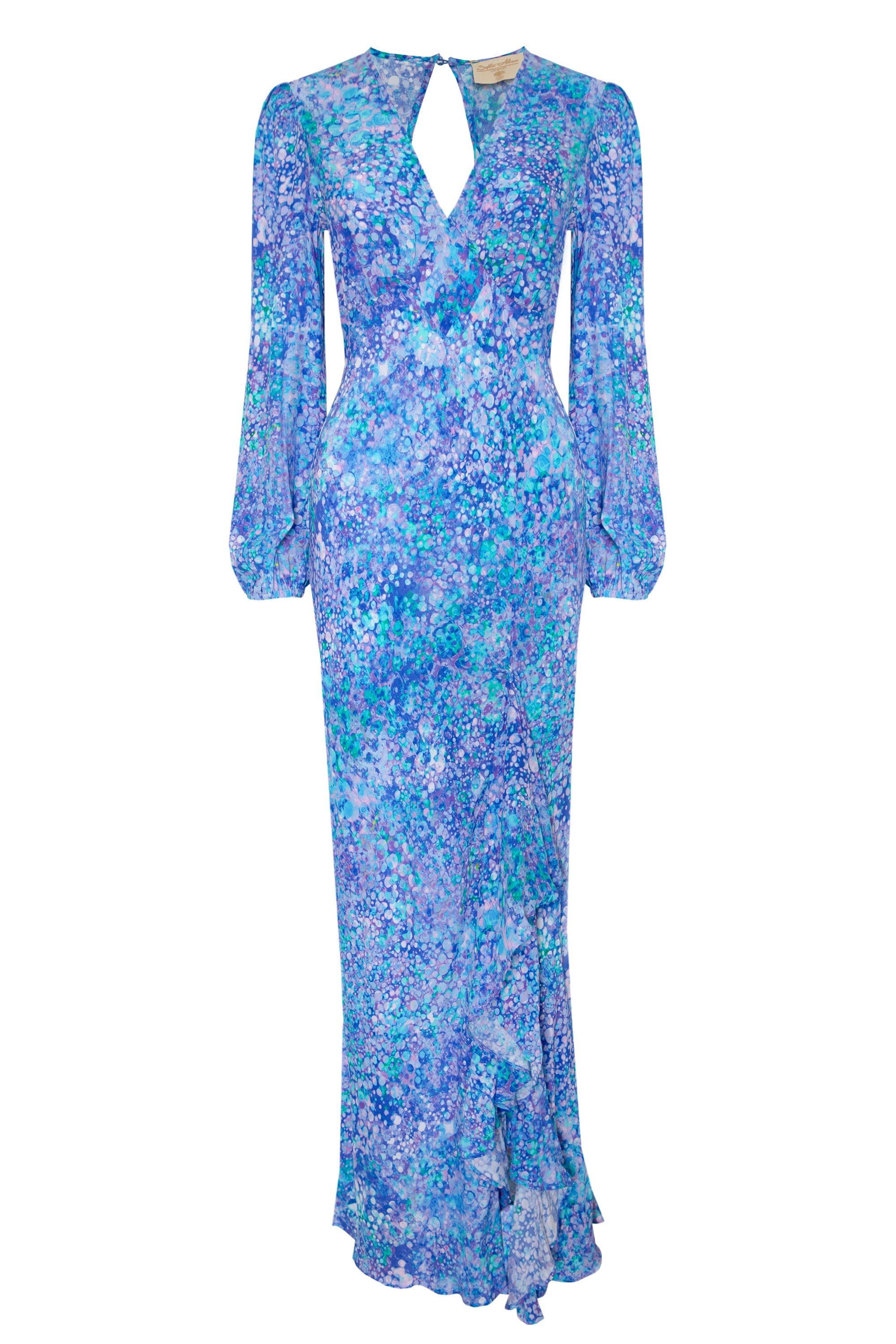 Sophia Alexia Women's Blue Iridescent Bubbles Portofino Dress In Blue