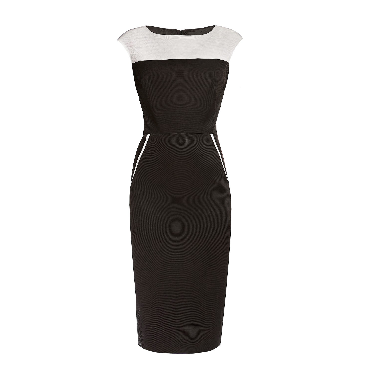 Women’s Black / White Kensington Black & Cream Ribbed Viscose Pencil Dress Xxs Rumour London