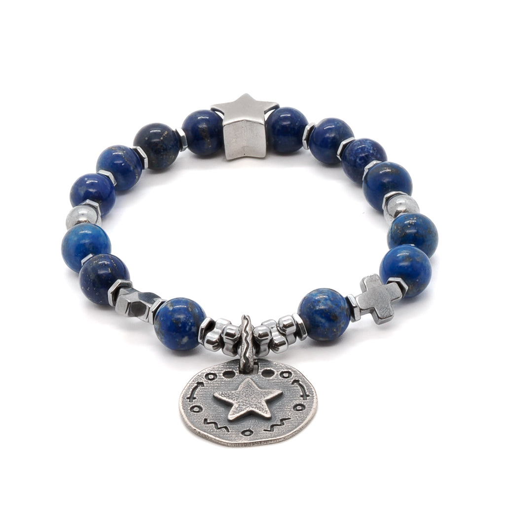 Women’s Blue / Silver Star Lapis Lazuli Bracelet - Blue Ebru Jewelry
