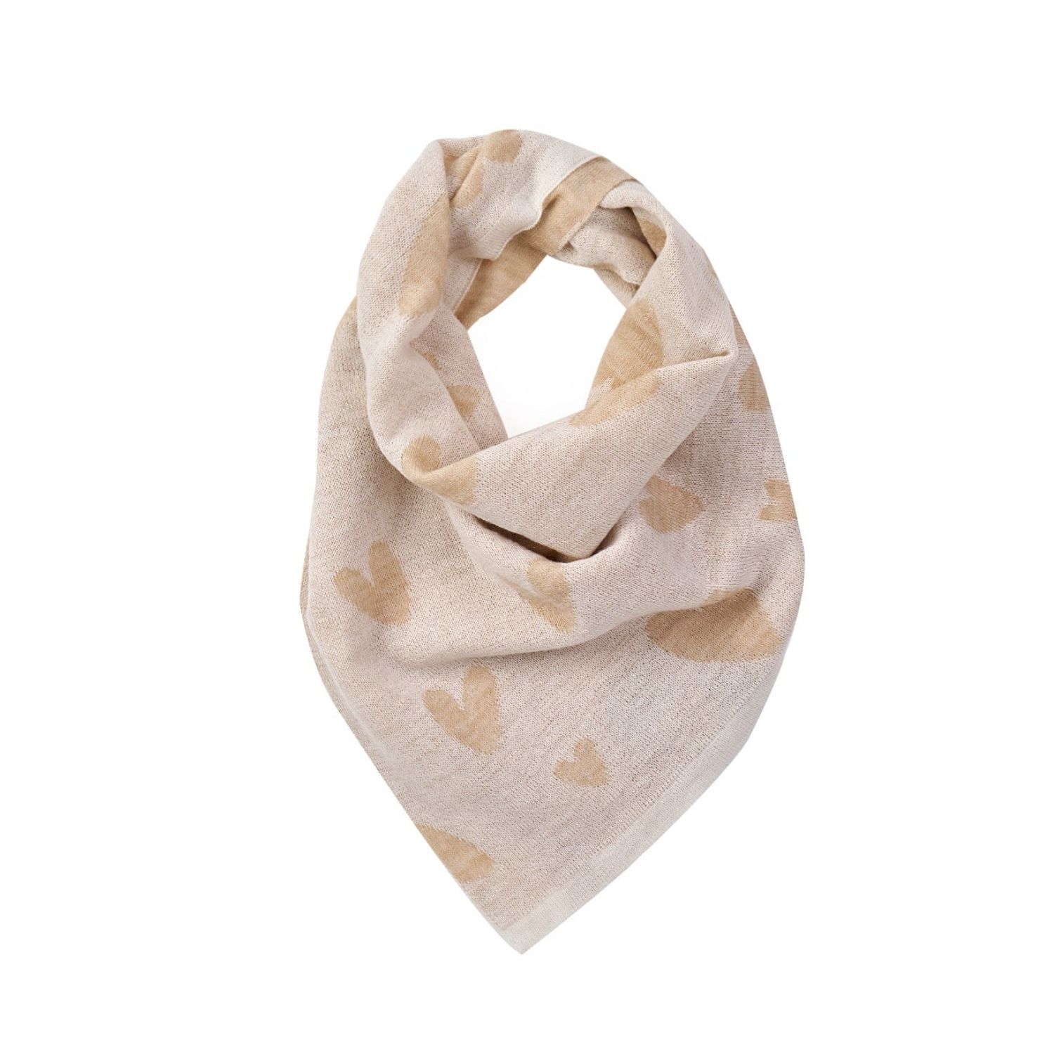 Mohair&angora Women's White Mohair Foulard Hearts Ecru-beige