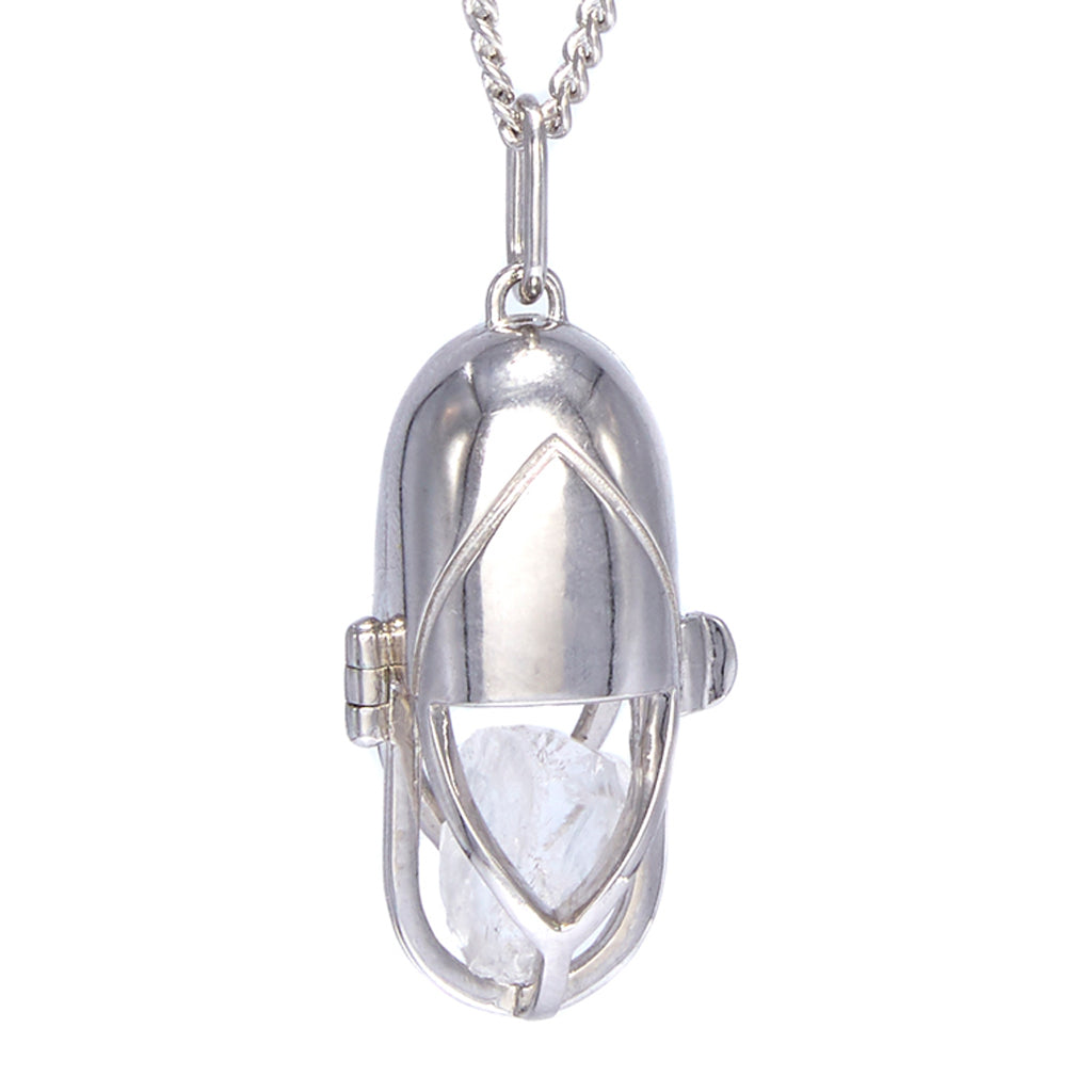 Capsule Eleven Women's Neutrals Capsule Crystal Pendant - Sterling Silver - Clear Quartz In Metallic
