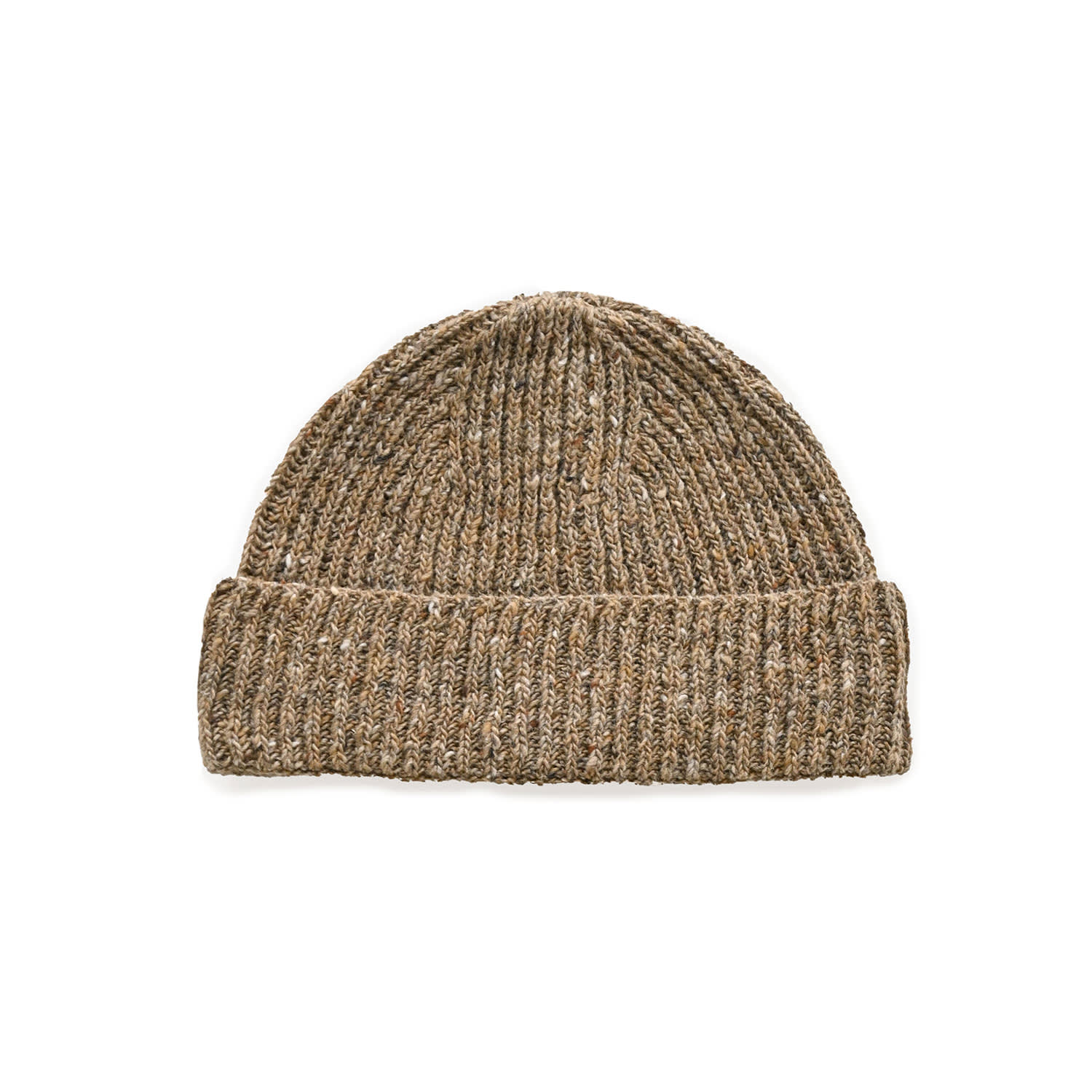 Oubas Men's Neutrals / Brown Donegal Merino Wool Beanie Hat In Biscuit In Brown