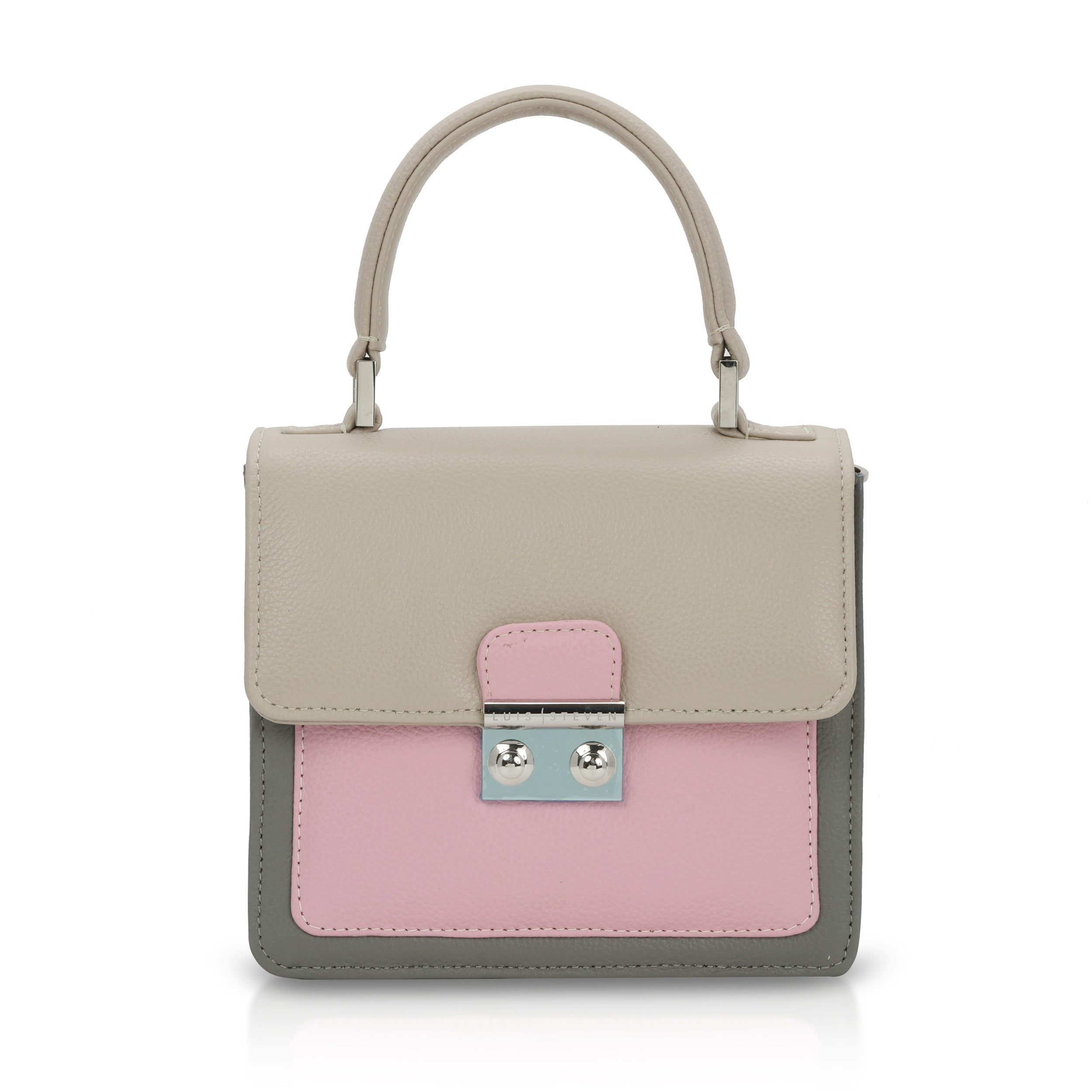 Luis Steven Women's Madie Top Handle -  Pink And Cream Mix In Pink/white