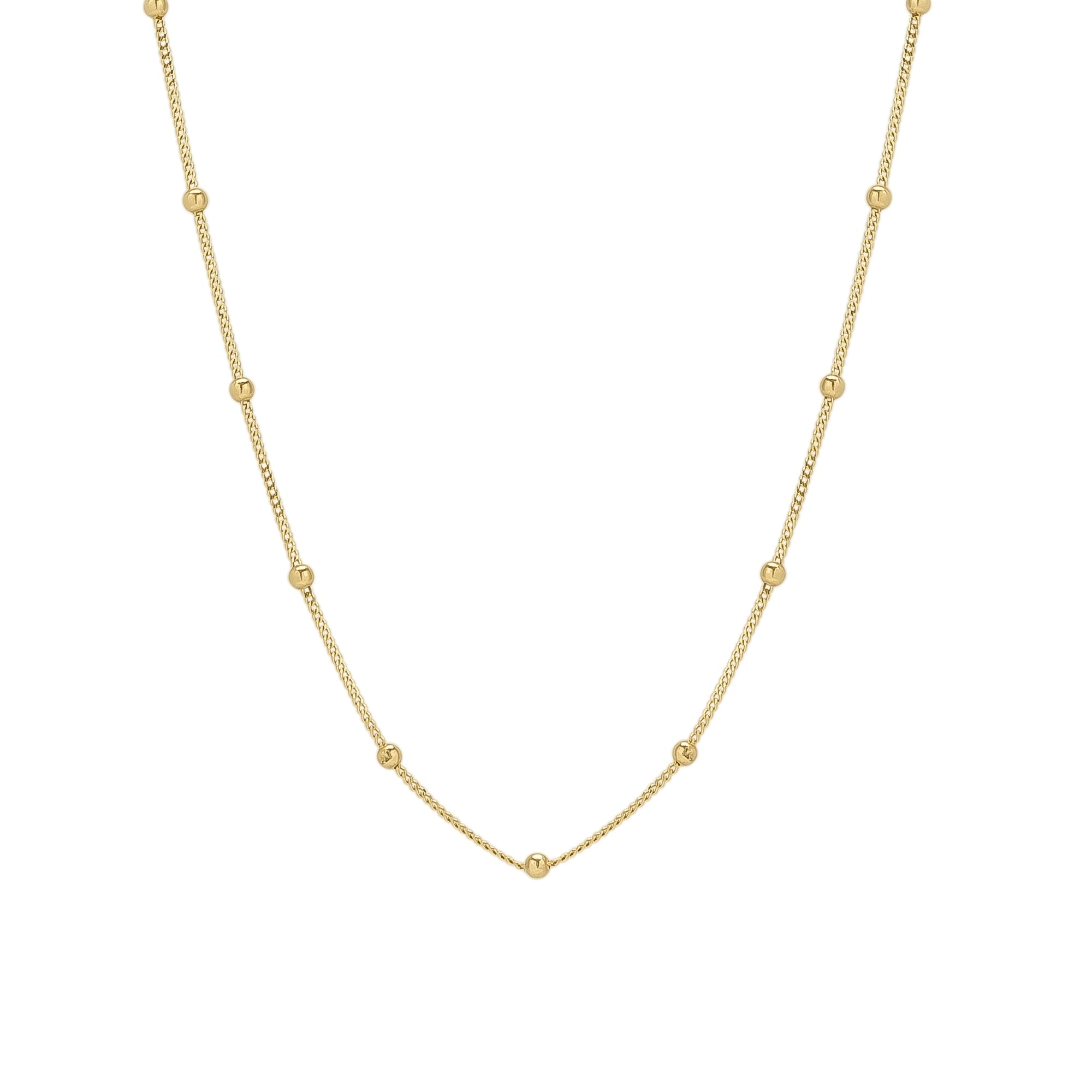 Spero London Women's Fine 14ct Solid Gold Satellite Beaded Chain Necklace In Gold