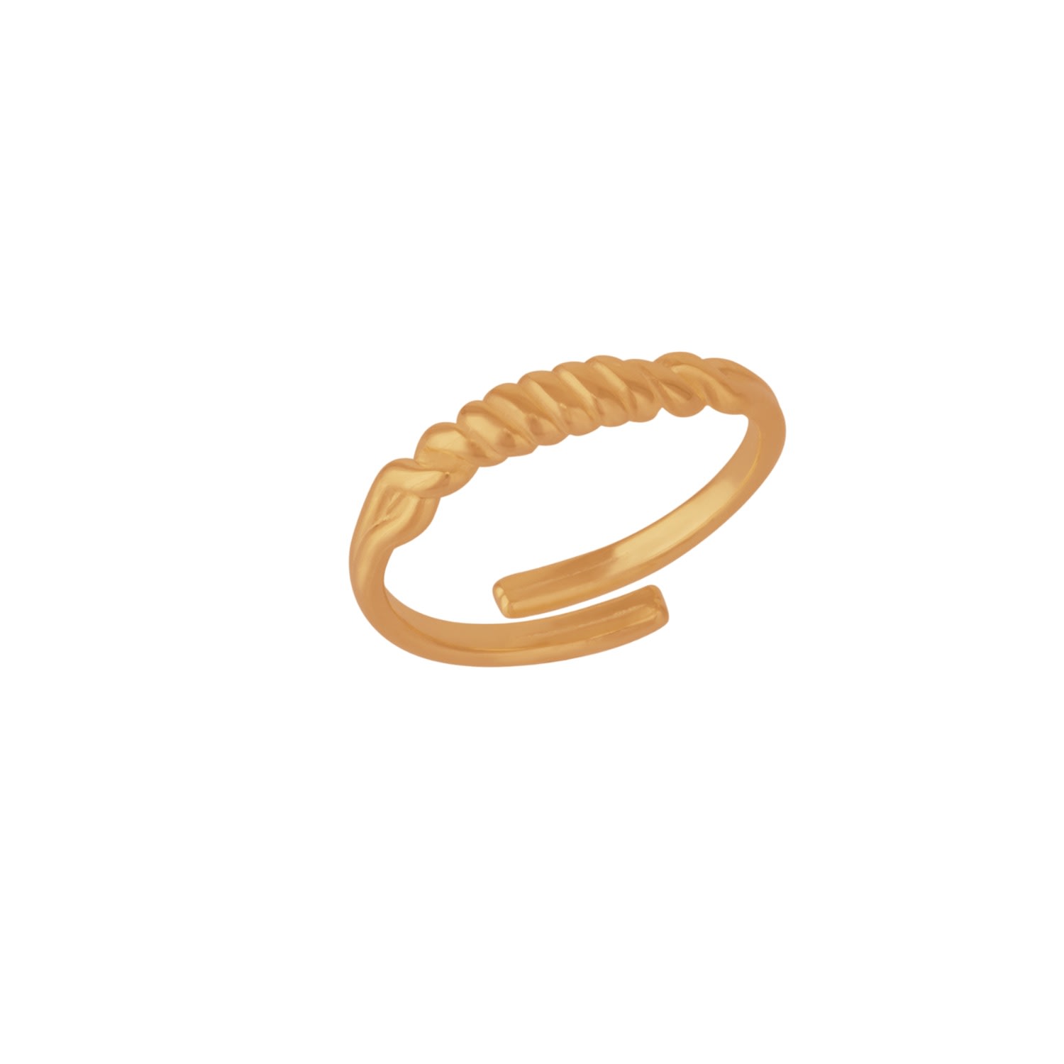 Spero London Women's Twisted Screw Sterling Silver Ring - Rose Gold