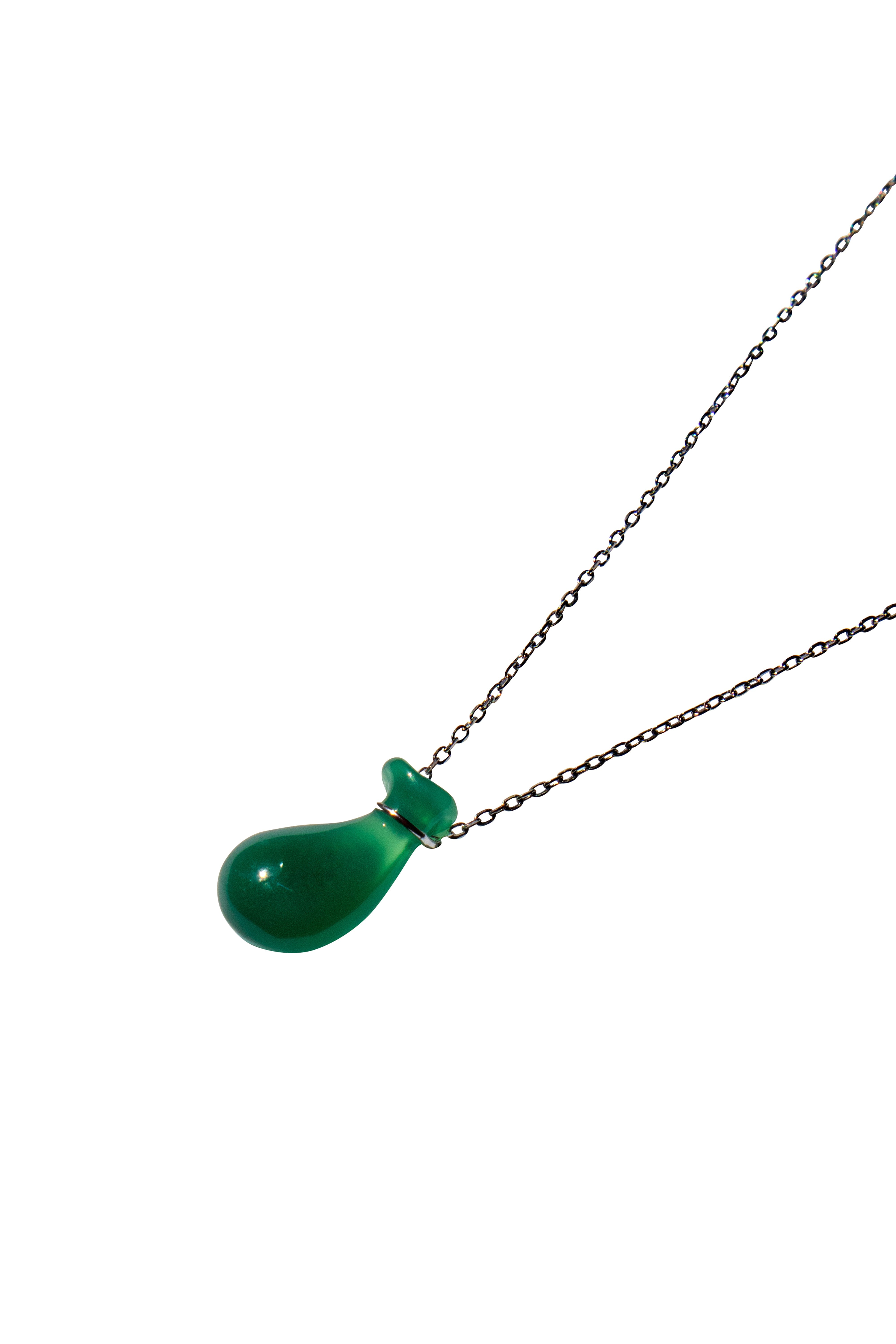 Seree Women's Fudai Green Jade Stone Pendant Necklace In Gray