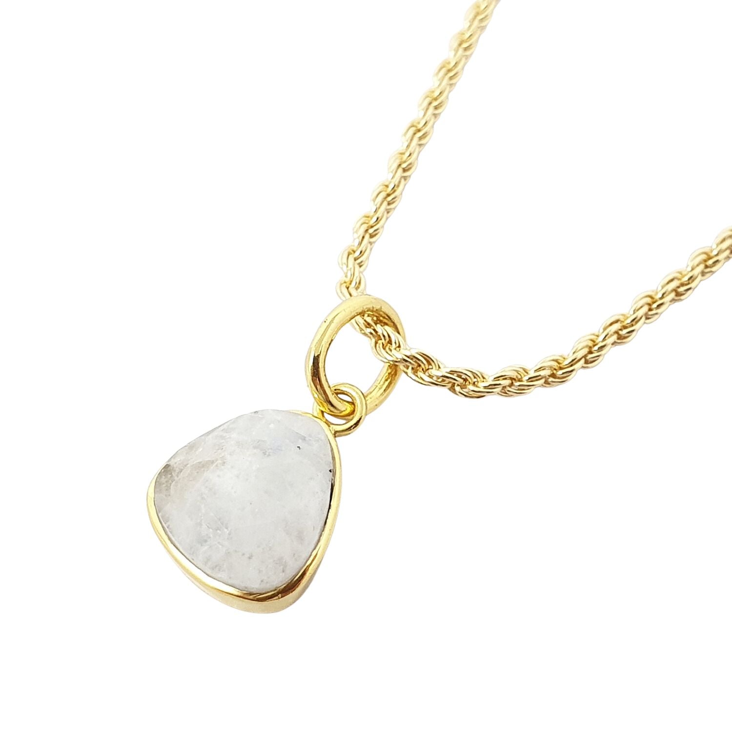 Women’s White / Gold Statement Gold Vermeil Plated Moonstone June Birthstone Crystal Rope Necklace Harfi