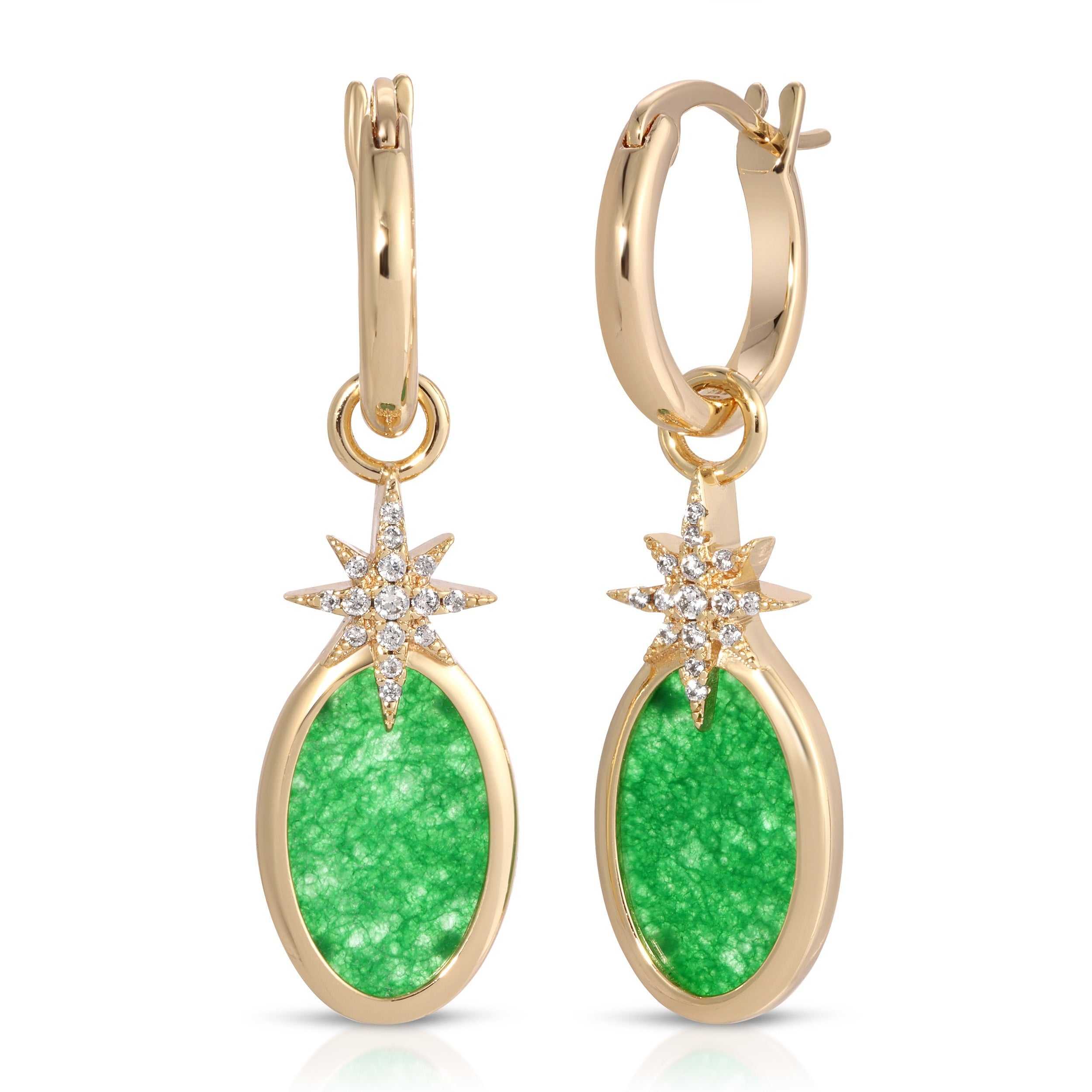 Women’s Gold / Green Aurora Drop Earrings Jade Leeada Jewelry