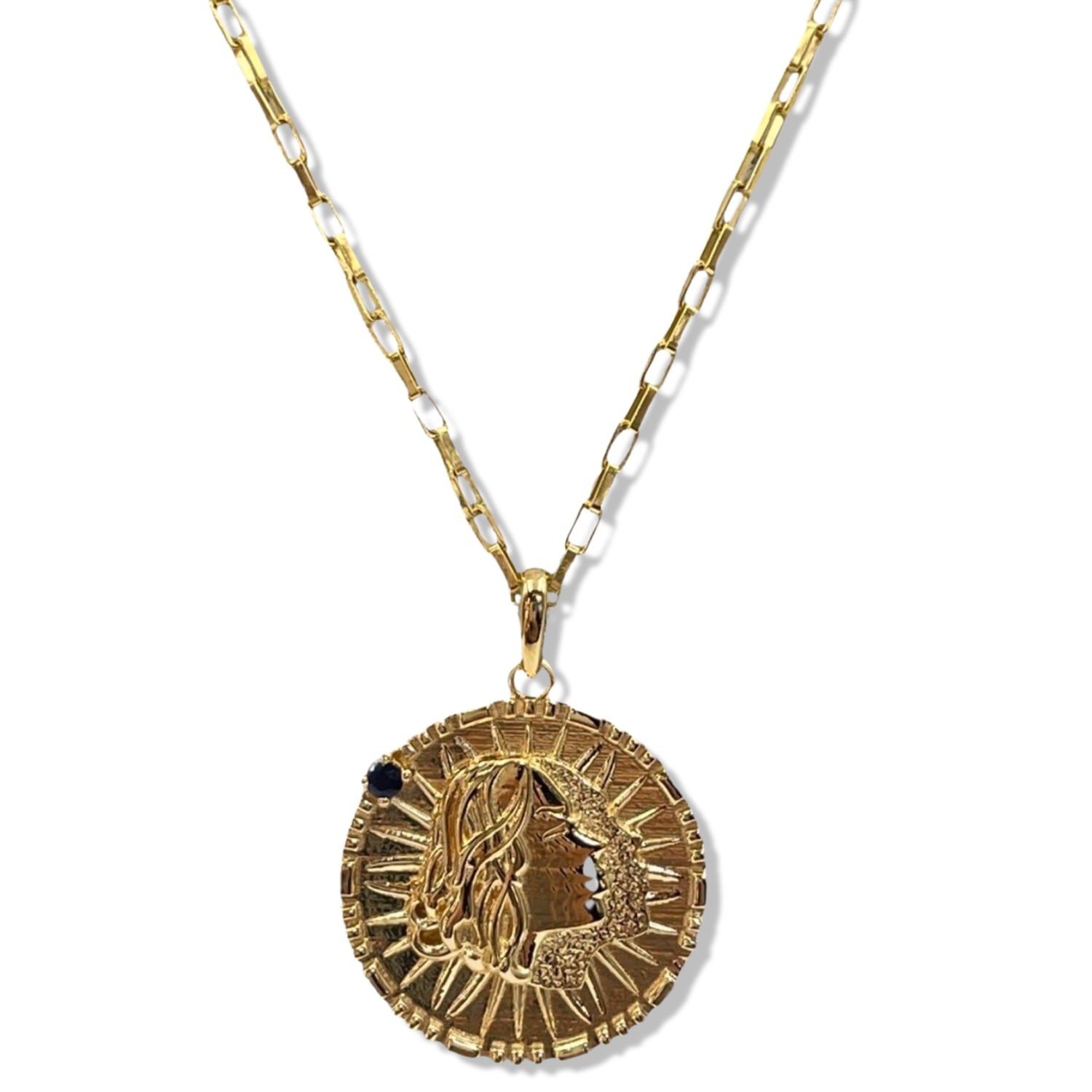 Quartz & Canary Women's Gold / Blue Papyrus Zodiac Vermeil Gemini Pendant In Multi