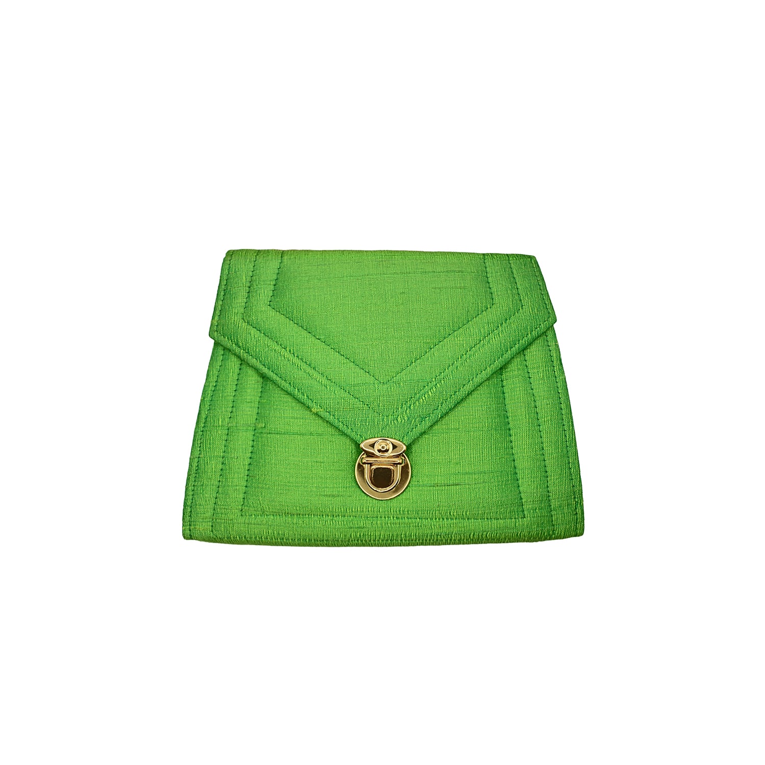 Women’s Green Handcrafted Clutch Bag In Raw Silk Richa Sharma