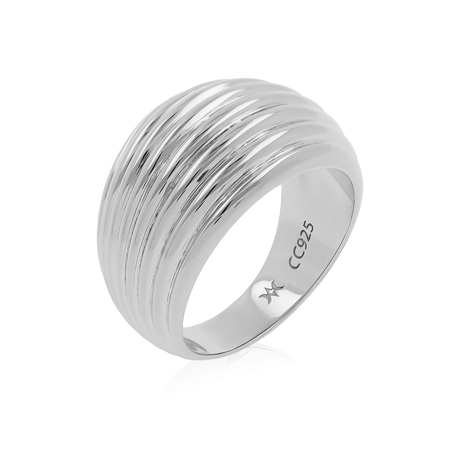 Cote Cache Women's La Mer Shell Silver Ring