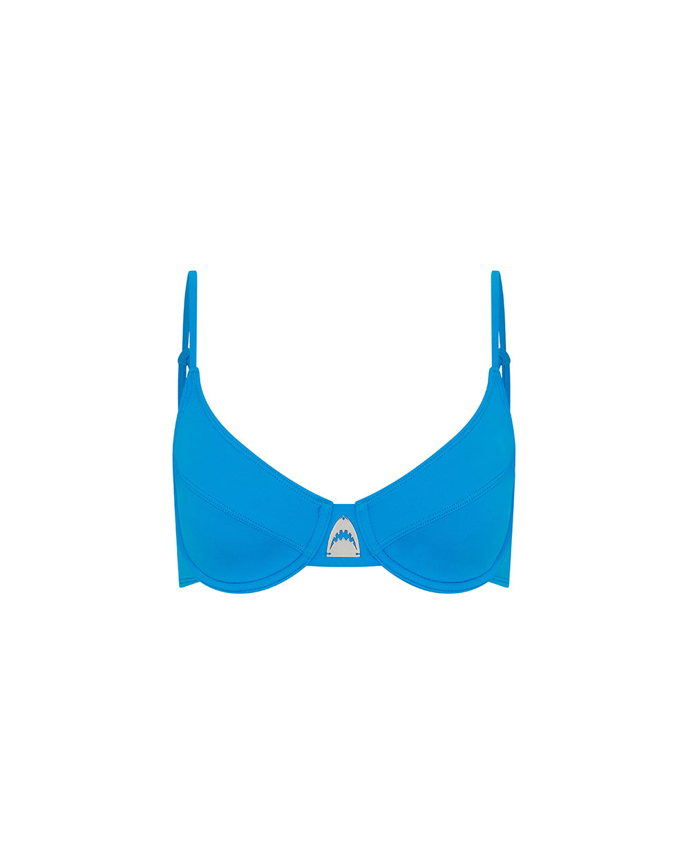Let's Swim Women's Blue Wired Balconette Bikini Top In Blue