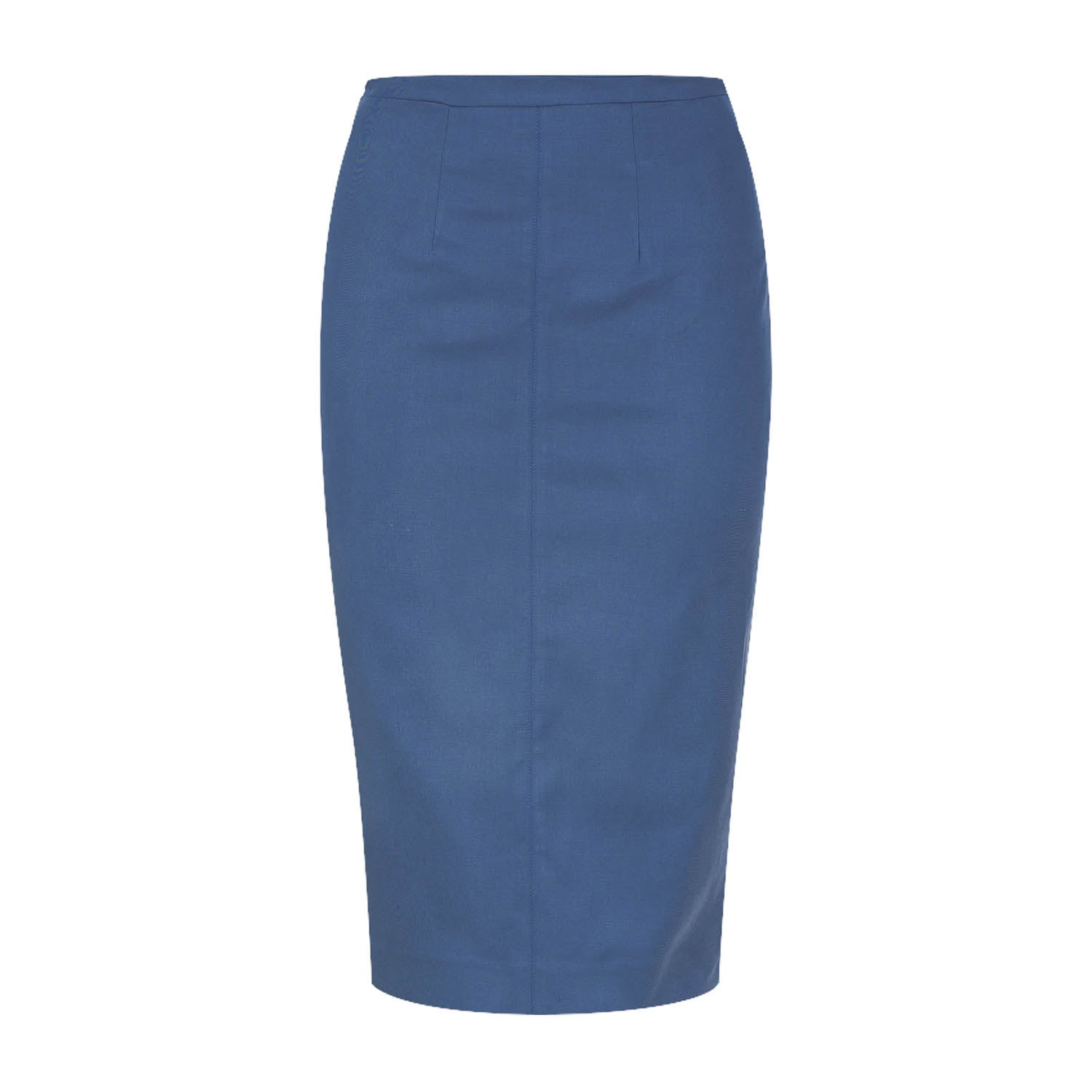 Conquista Women's Blue Navy Fitted Midi Skirt In Blue