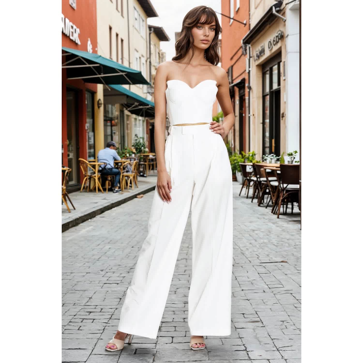 Ivory Wide Leg Trousers Ivory Smart Ivory Trouser Pure Collection