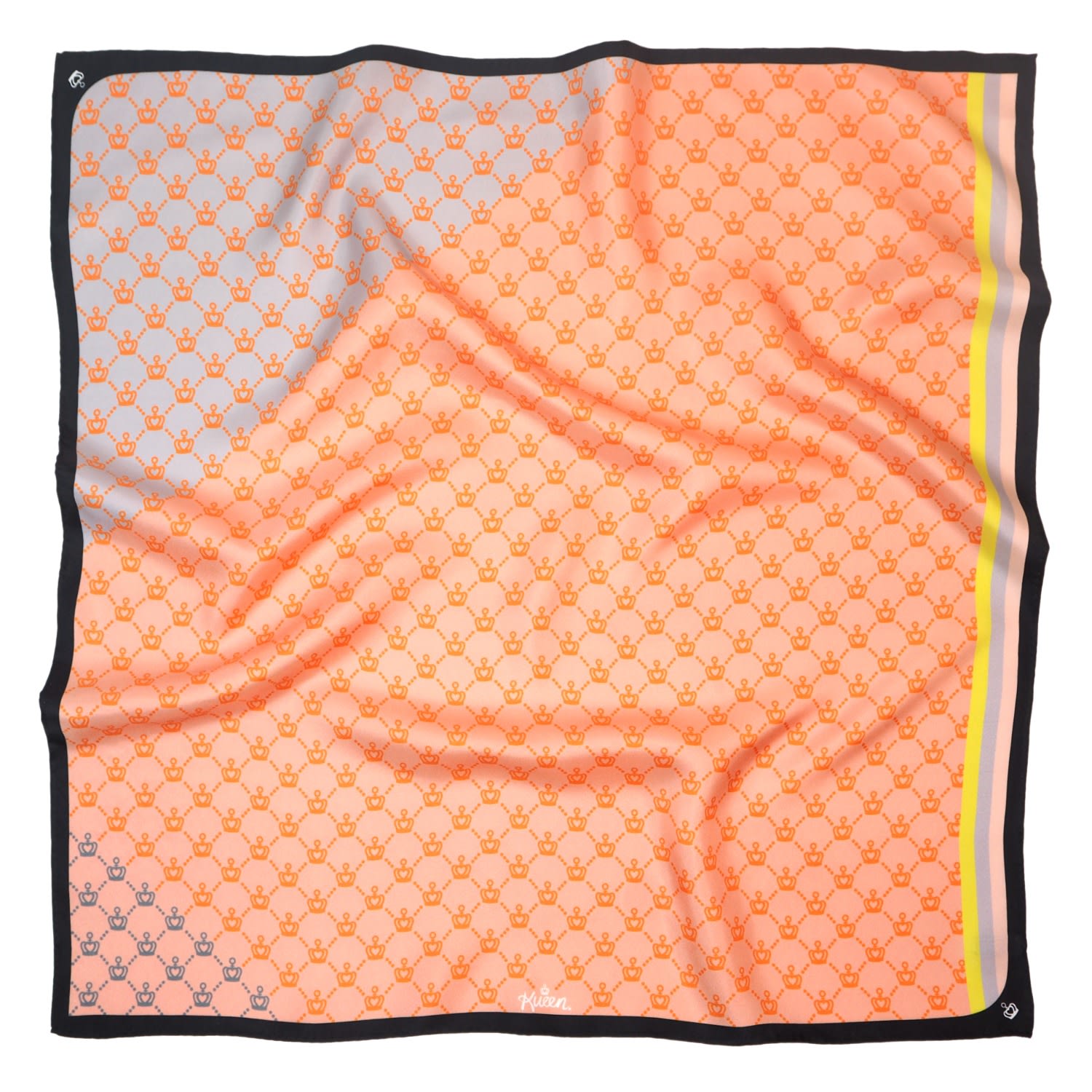 Women’s Yellow / Orange / Black Silk Scarf - Small Crown - Soft Apricot Kueen