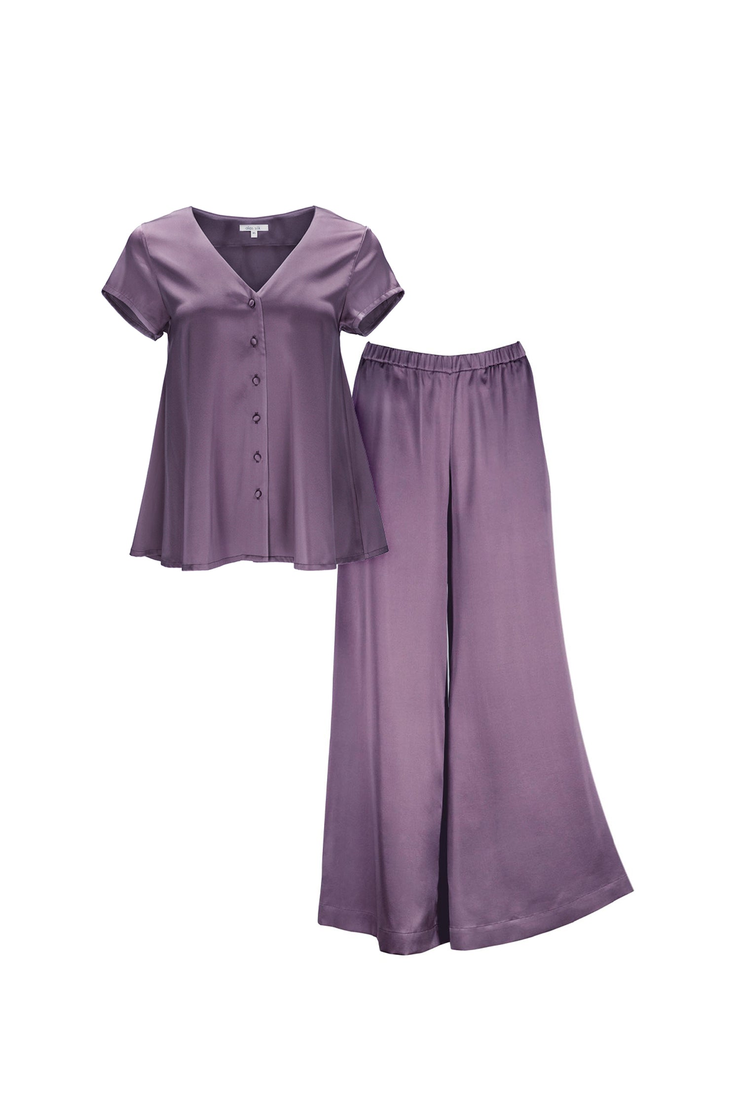 Women’s Pink / Purple Silk Top & Pants Set ’Leto’ In Noble Purple Large Alas