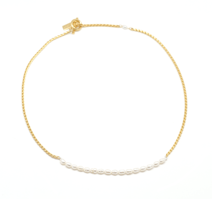 Salty Cali Women's Gold / White Perle Necklace ~ Salty Shells