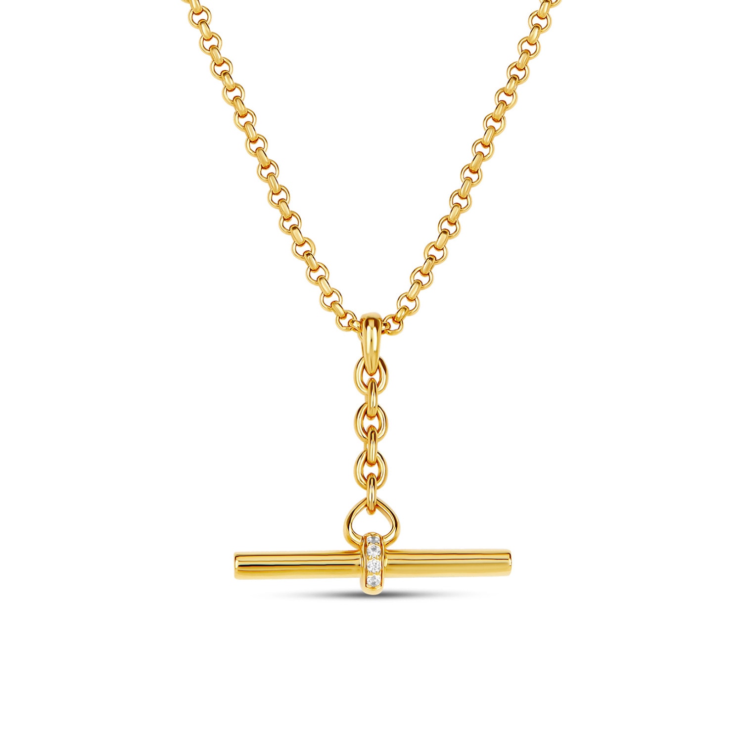 Women's My World Gold T-Bar Pendant | Dinny Hall