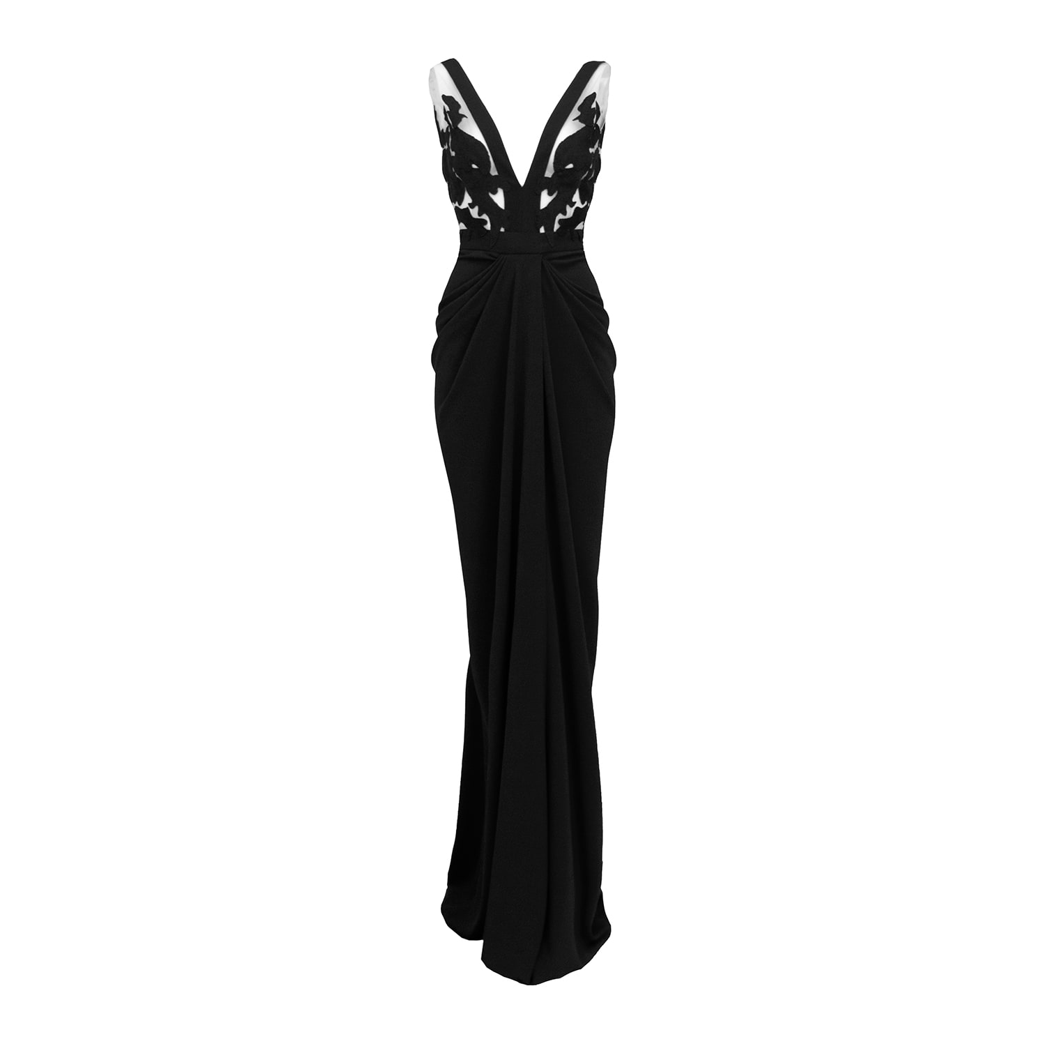 Alina Cernatescu Women's Alegria Black Maxi Wedding Guest Red Carpet Gown