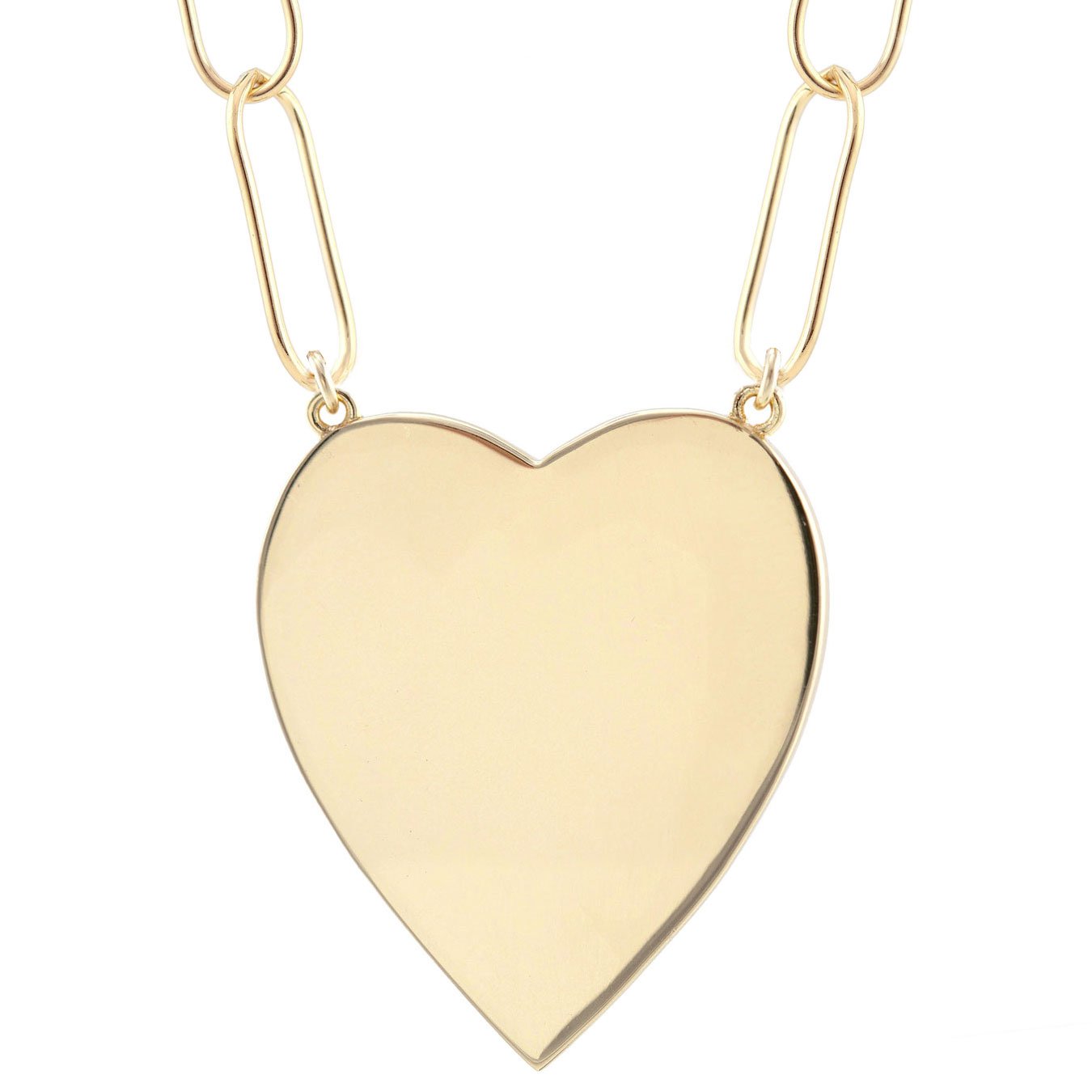 Women’s Large Heart Pendant On Large Link Chain Gold Filled Kris Nations