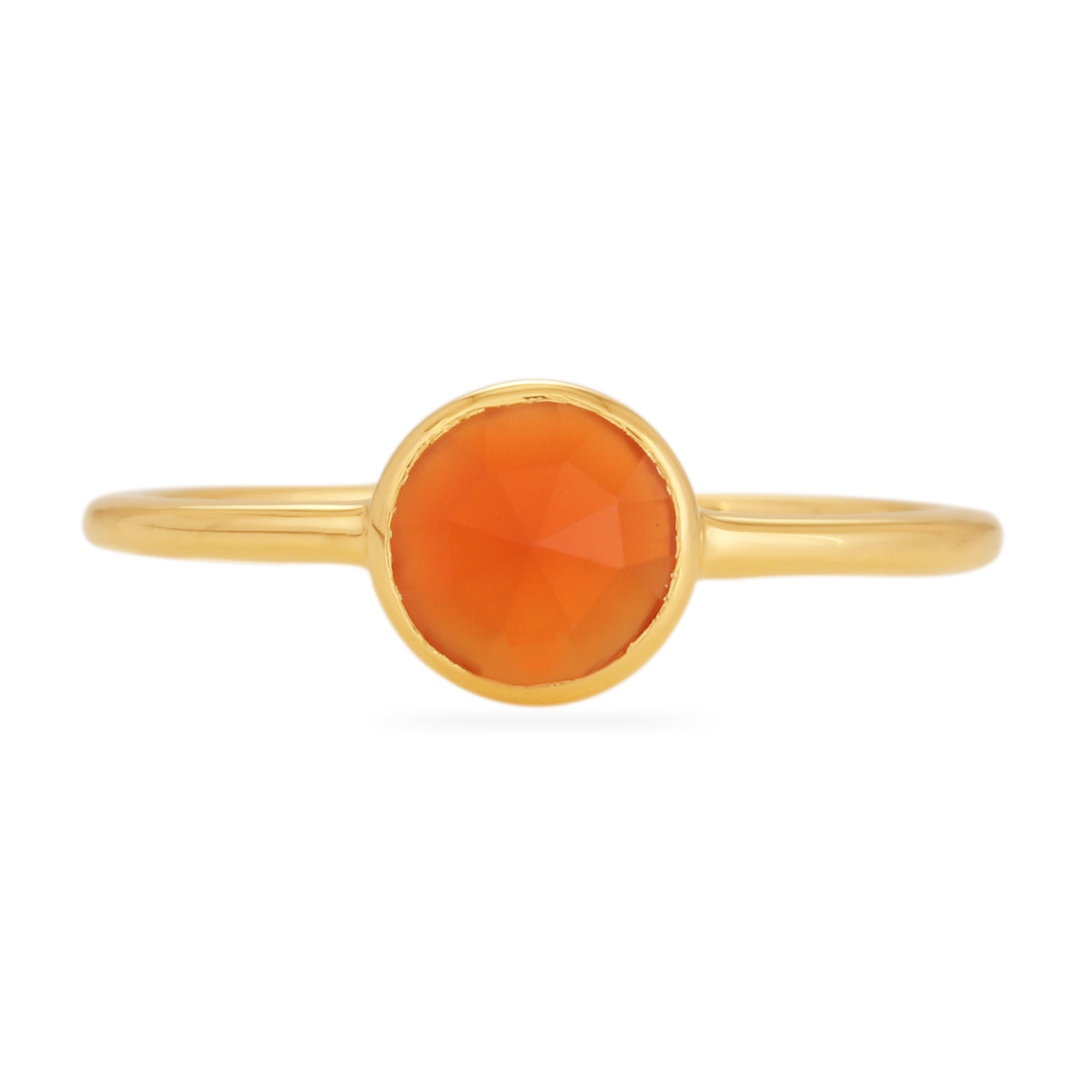 Women’s Carnelian Rose Cut Ring - 18K Gold Vermeil Karrah Jewellery