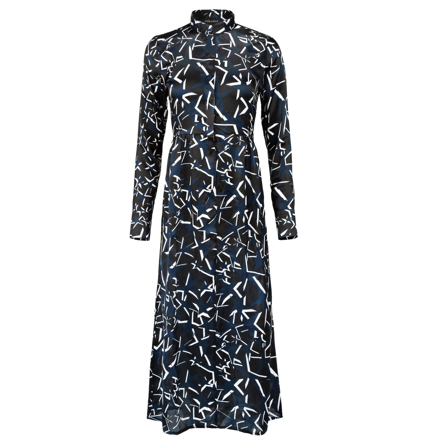 Boutique Kaotique Women's Blue Long Silk Star Dress In Blue