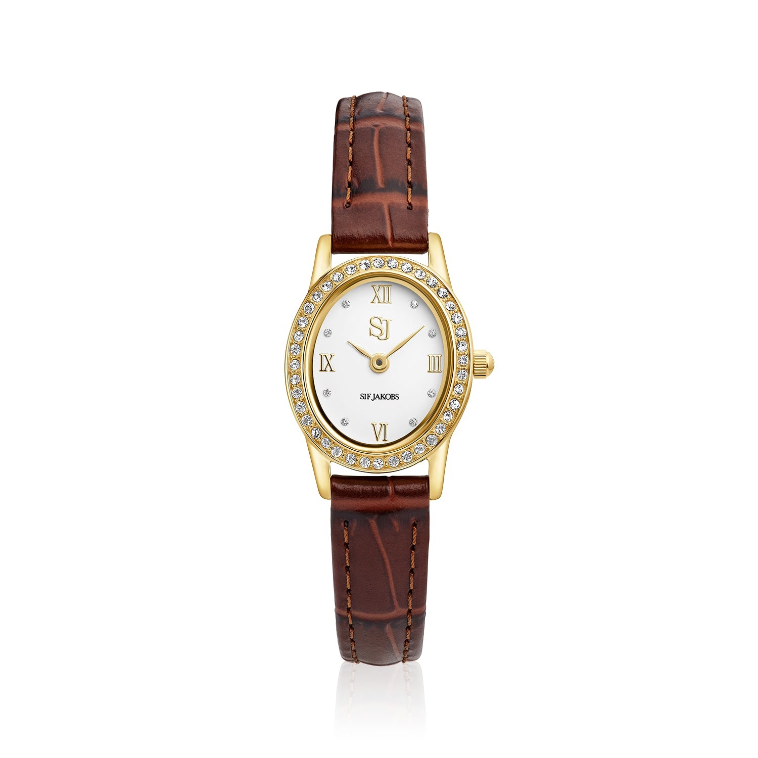 Women's Silver / Brown Watch Angelica - Gold | Sif Jakobs Jewellery