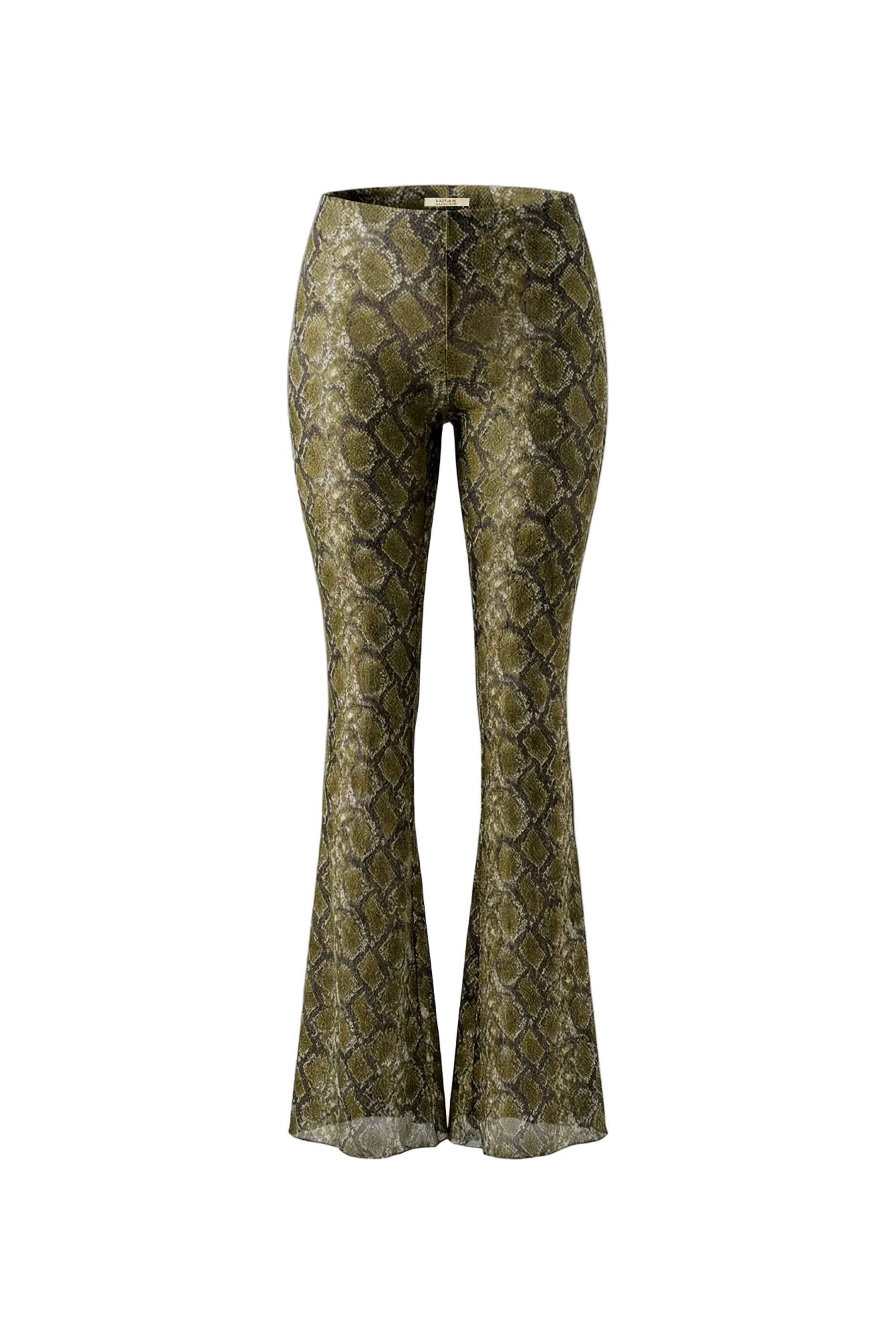 Nocturne Women's Snake Print Low-rise Flare Trousers