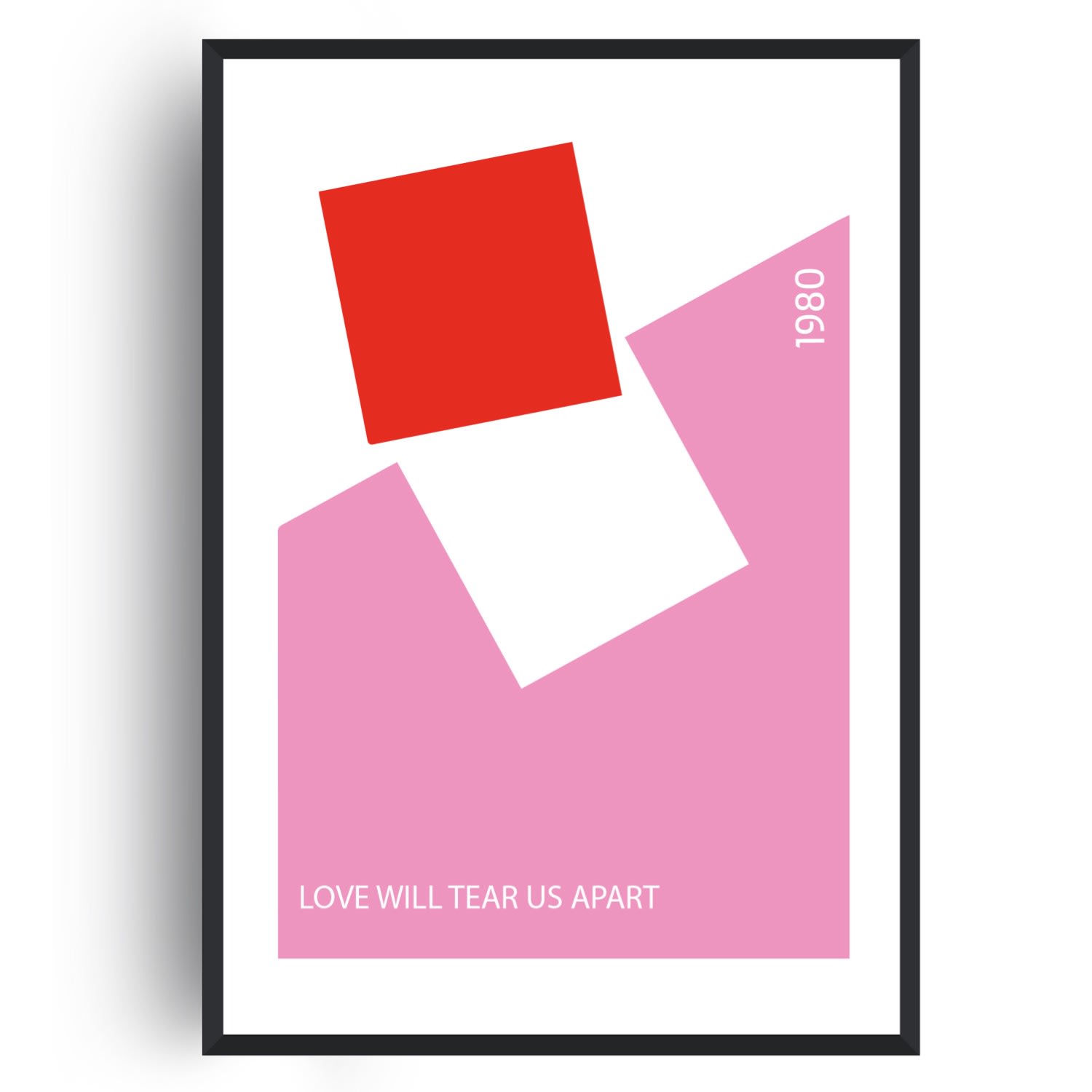 Red / Pink / Purple Love Will Tear Us Apart Song Lyric Gicle Art Print Pink And Red A3 A3 297 X 420Mm Fanclub