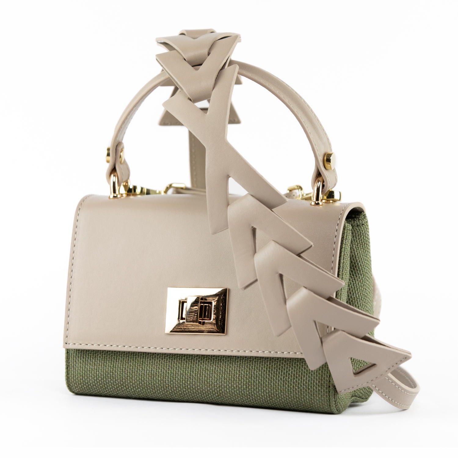 Women’s Neutrals / Green Green Canvas & Beige Calfskin Lili Bag Jurgi