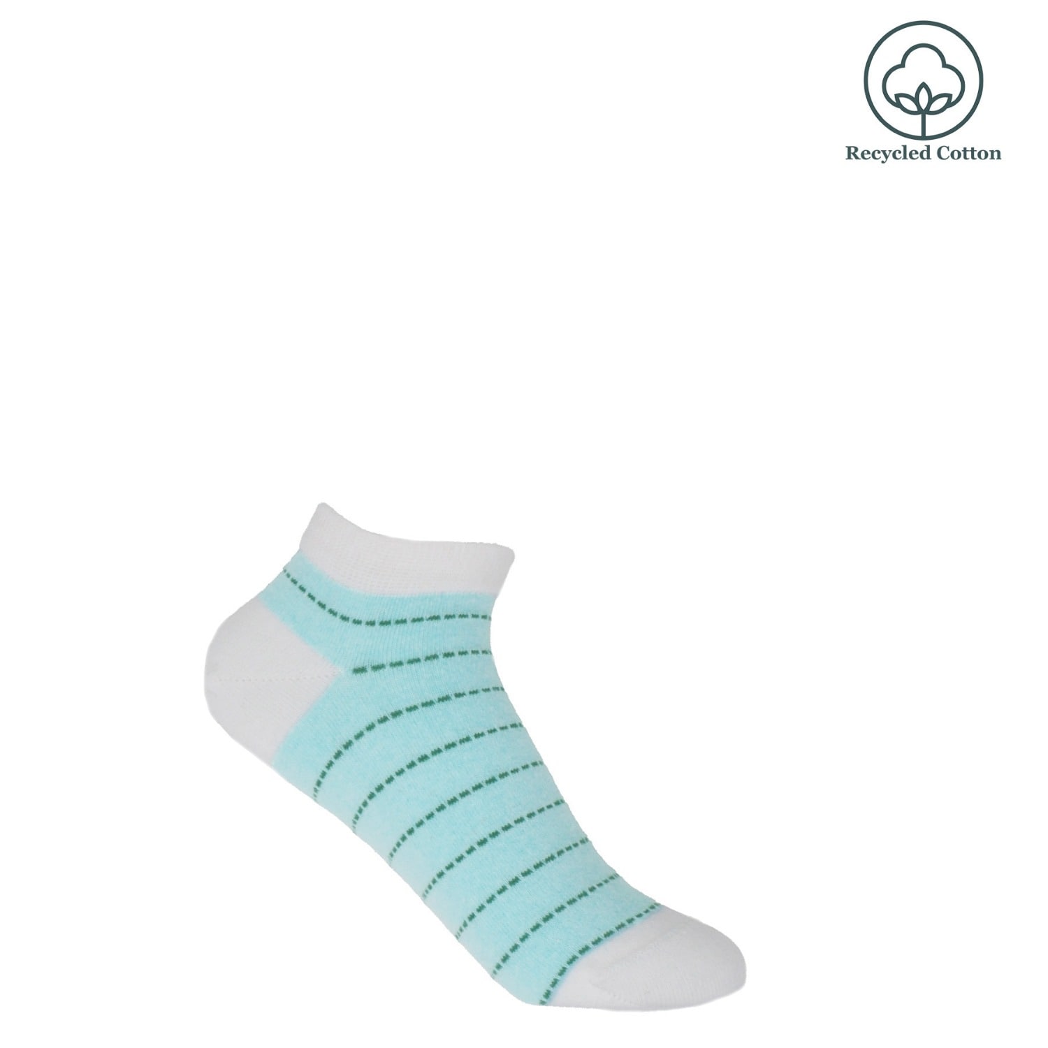 Peper Harow - Made In England Blue Dash Women's Trainer Socks – Mint