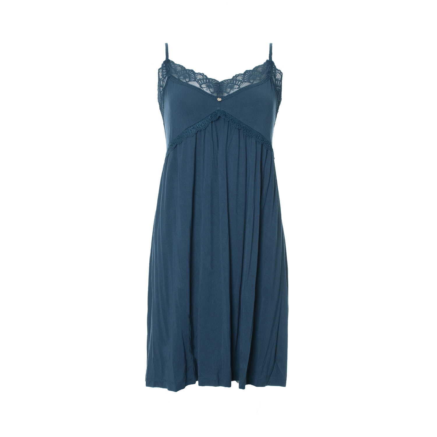 Pretty You Women's Green / Blue Bamboo Lace Chemise In Teal In Green/blue