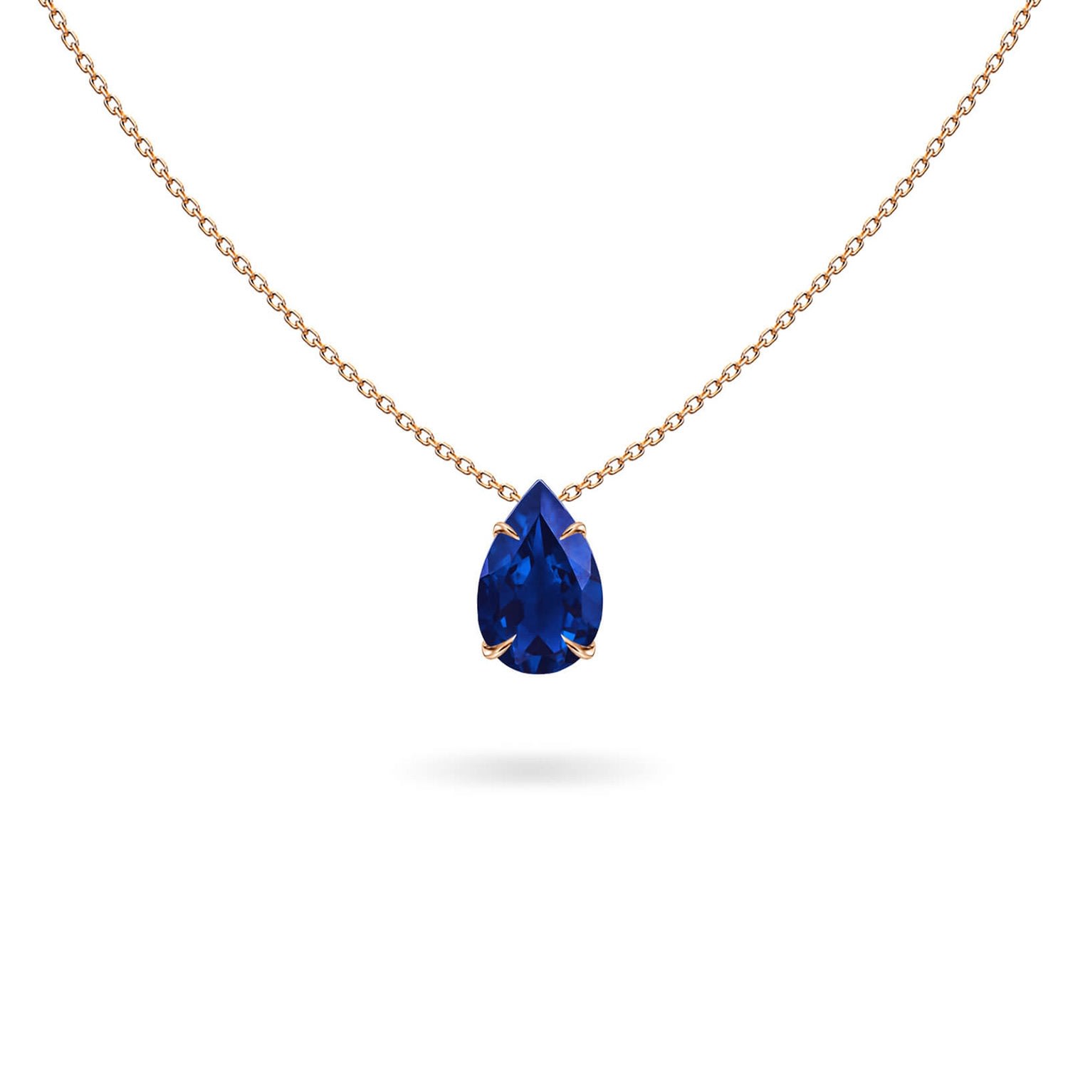 Women’s Necklace Aria, 18K Rose Gold And Precious Stones - Blue Sapphire Aquae Jewels