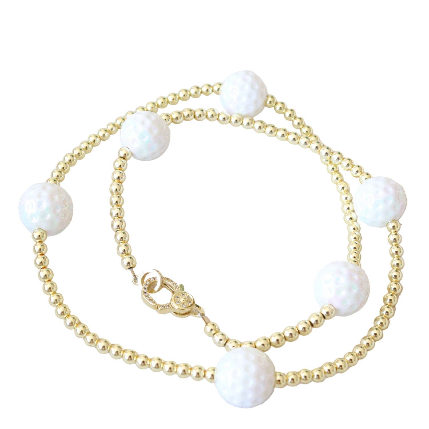 Taylor Reese Women's Gold / White Golf Goldie Necklace In Multi