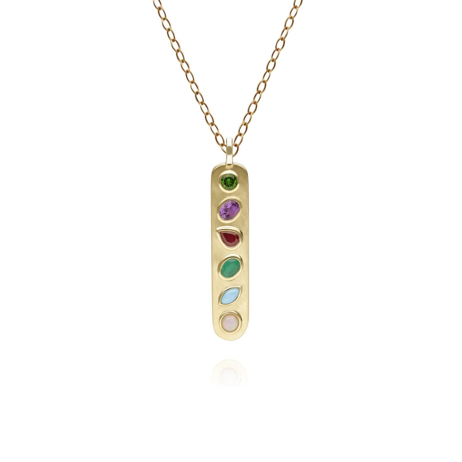 Women’s Coded Whispers ’Dare To’ Acrostic Gemstone Gold Plated Sterling Silver Pendant Gemondo