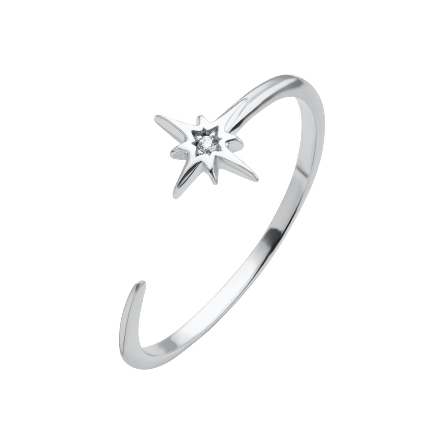 Women’s Silver Starburst Open Ring Scream Pretty