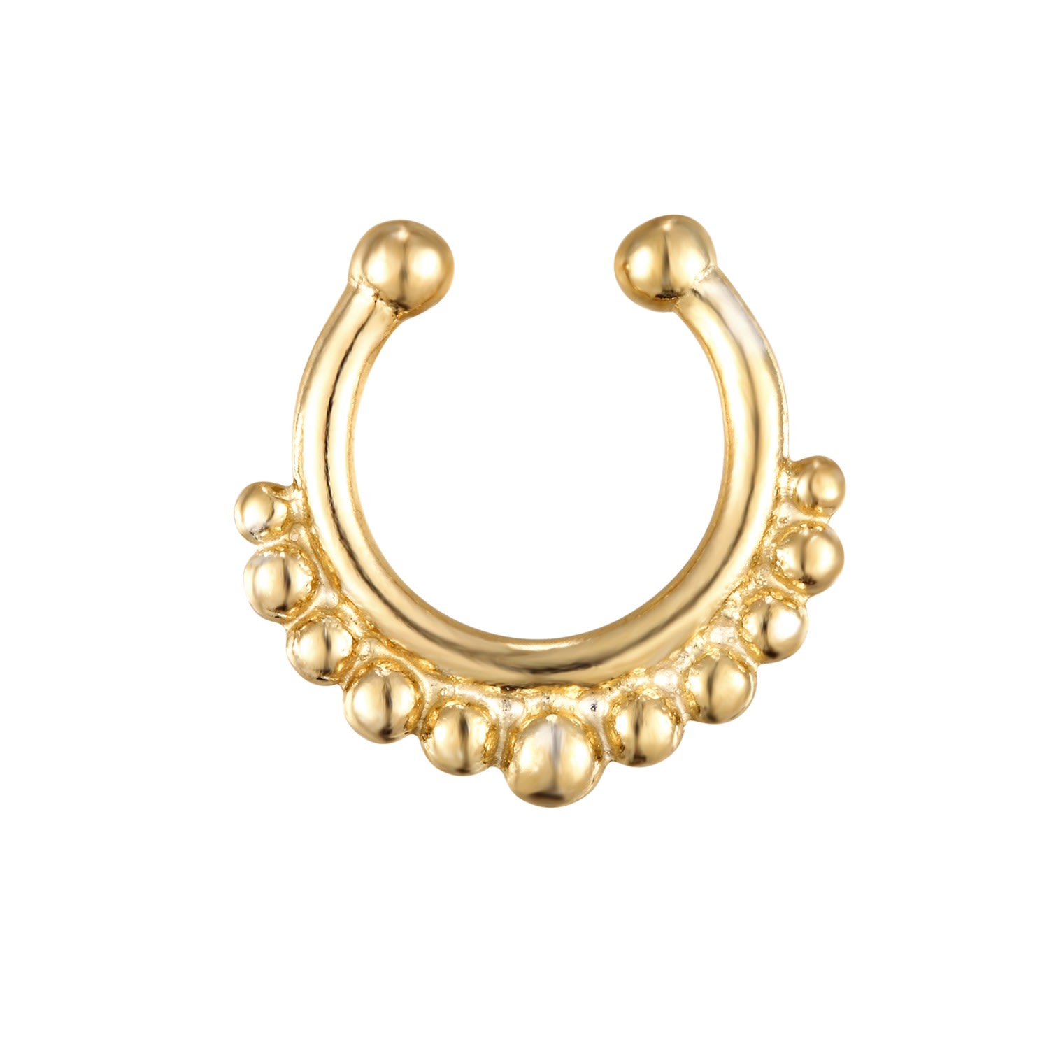 Women’s 22Ct Gold Vermeil Bead Dotted Faux Septum Cuff Seol + Gold