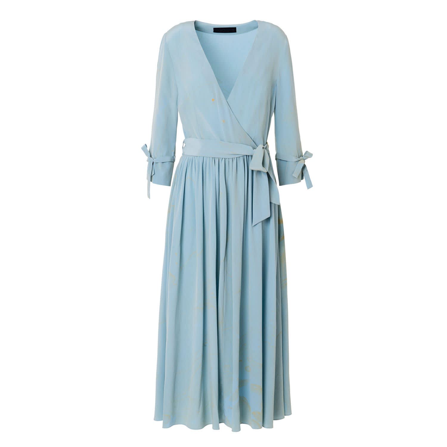 grey silk wrap dress