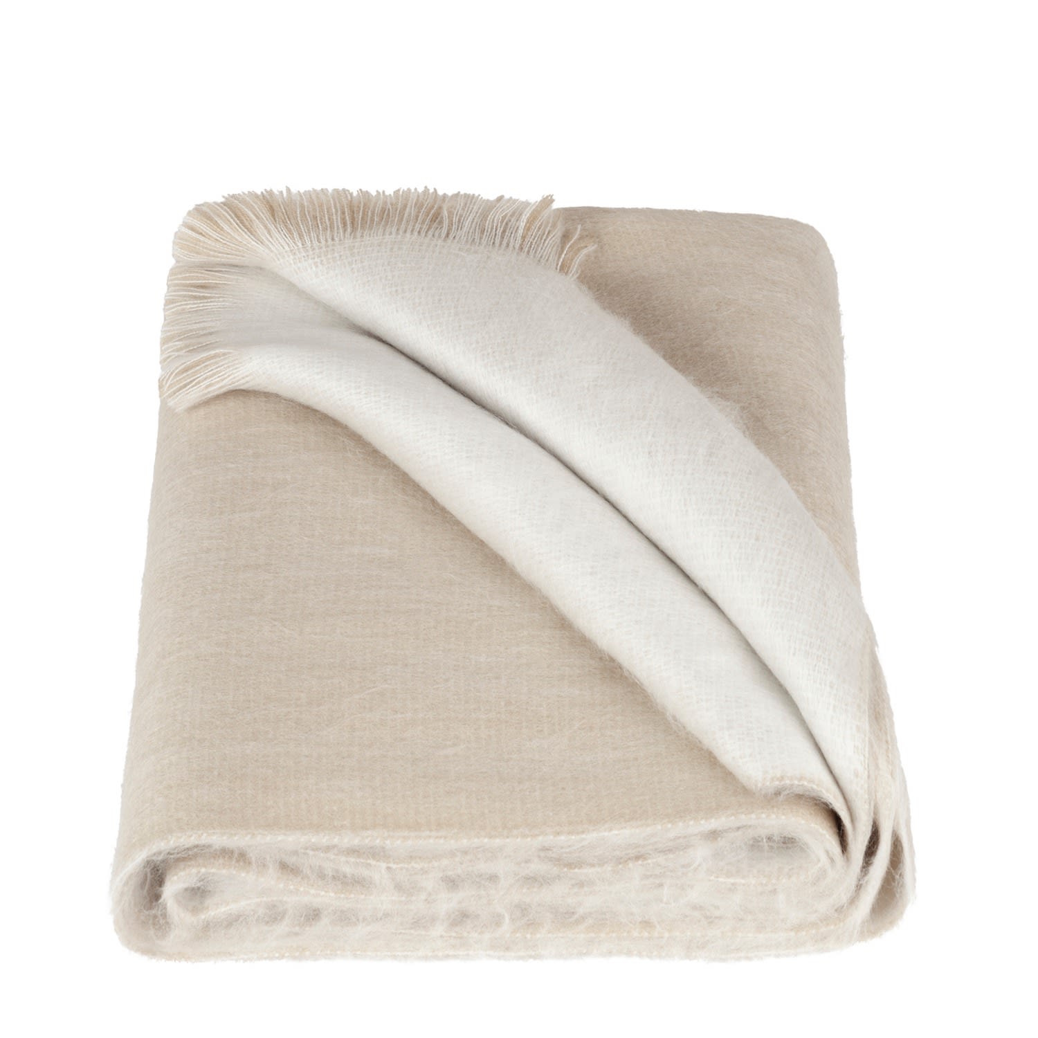 Alpaca Loca Neutrals Double Scarf/shawl Beige & White Alpaca Wool In Neutral