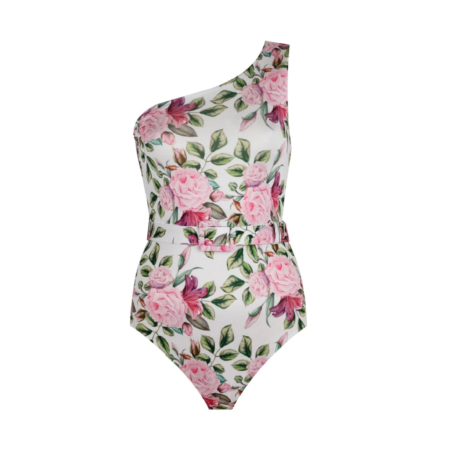 Women's White Camelia Rose Swimsuit | Large | Nur Karaata
