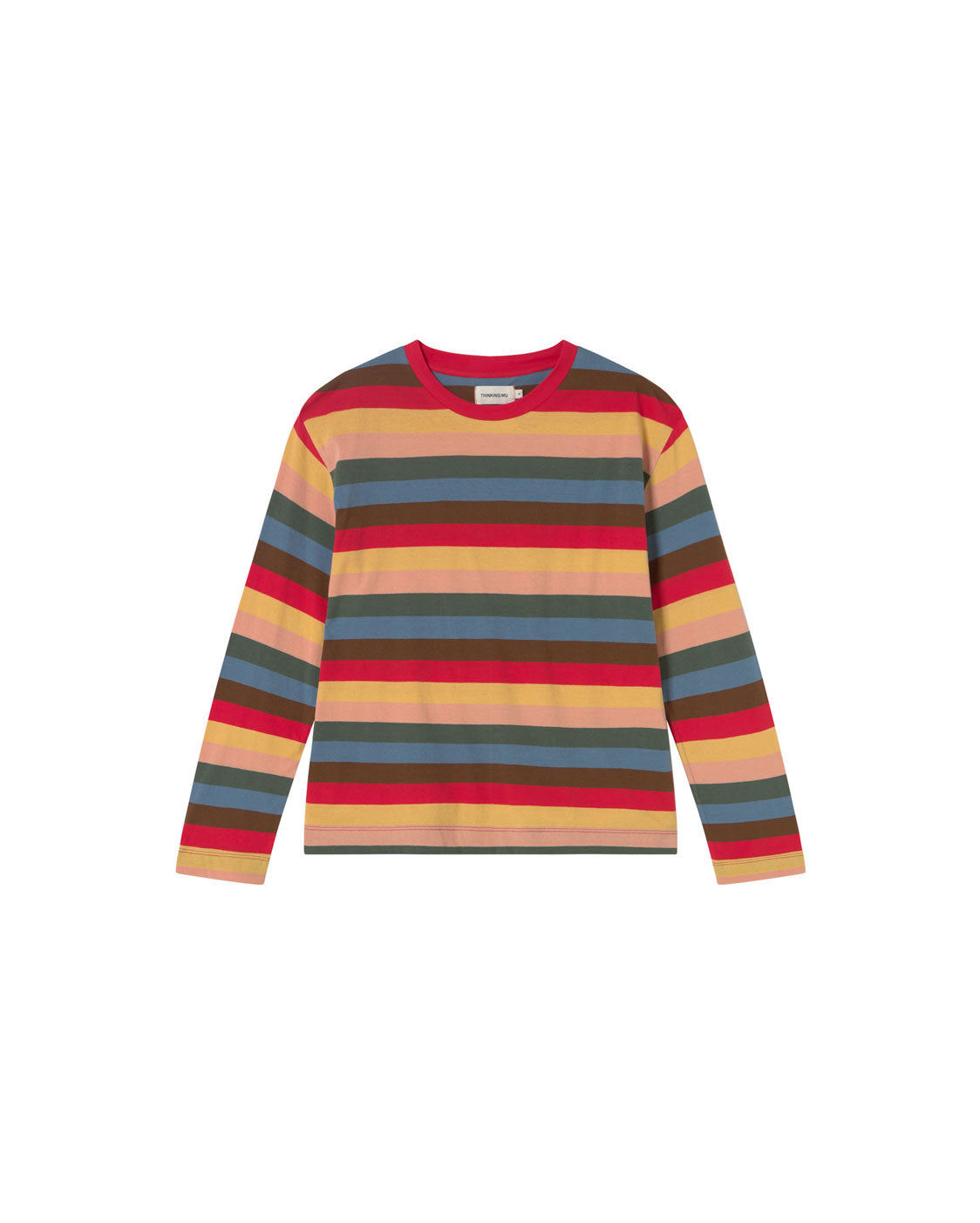 Thinking Mu Women's Yellow Long Sleeve Striped Emily T-shirt In Yellow