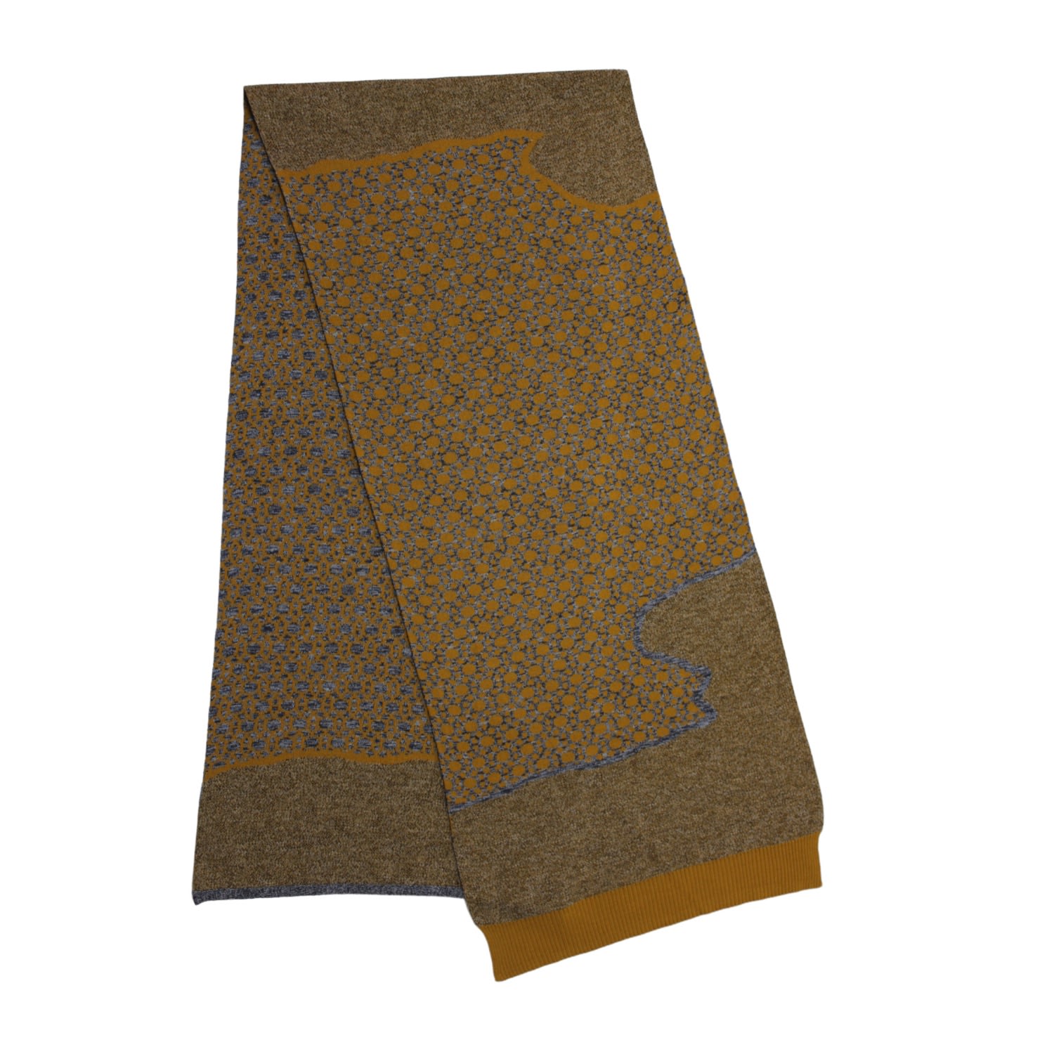 Maria Aristidou Men's Atlas Unisex Double Side Scarf - Mustard, Grey In Grey