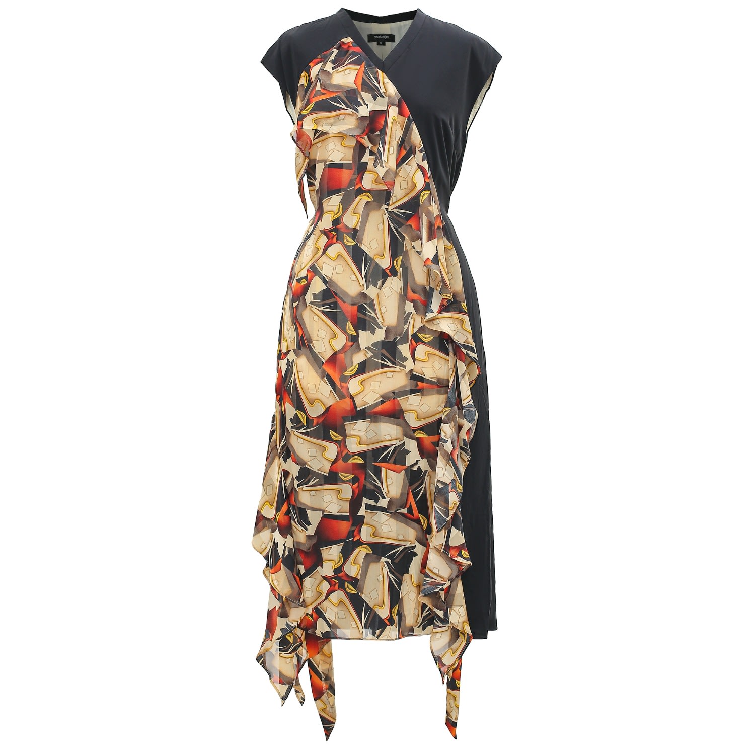 Smart And Joy Women's Asymmetrical Dress With Graphic Print