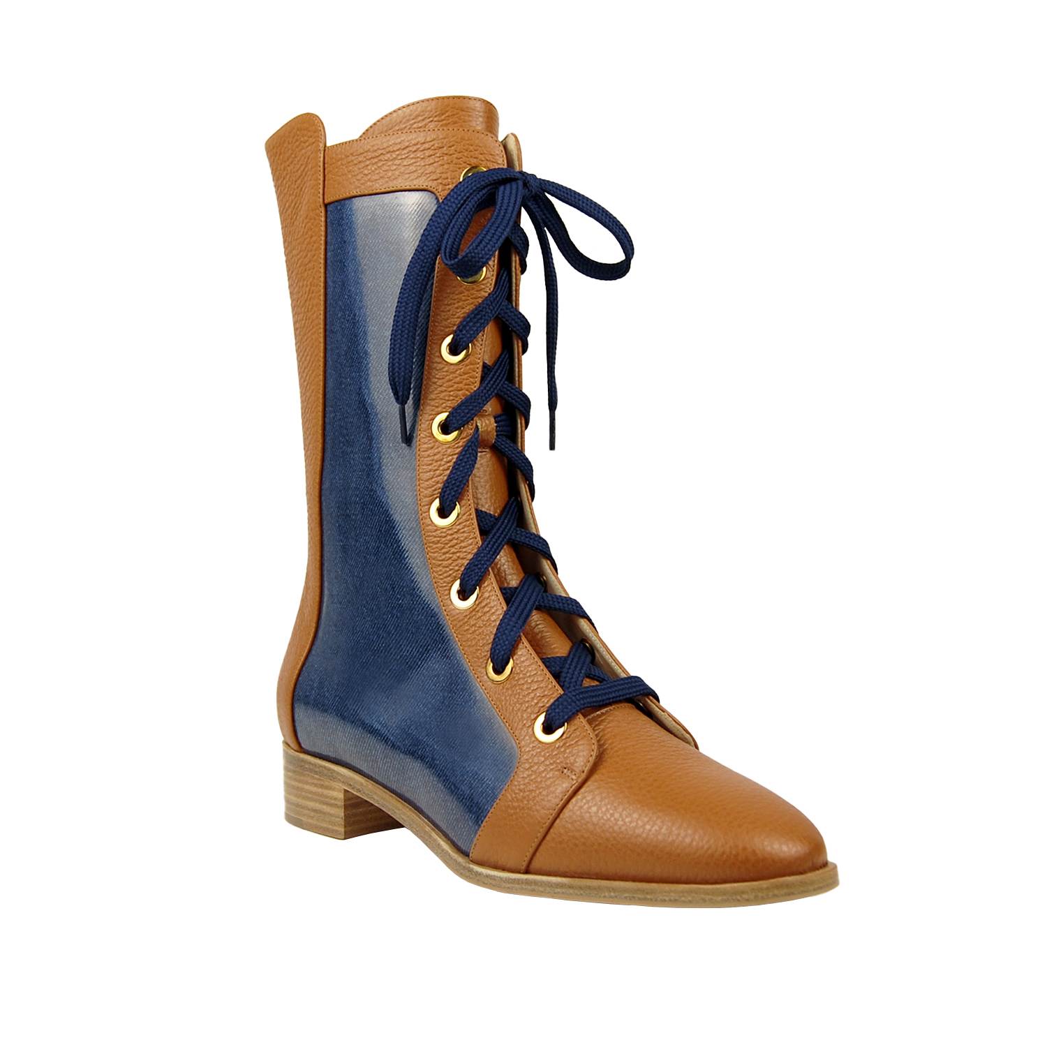 Moon D'elle Women's Blue / Neutrals Vespro Boots In Blue Terra In Blue