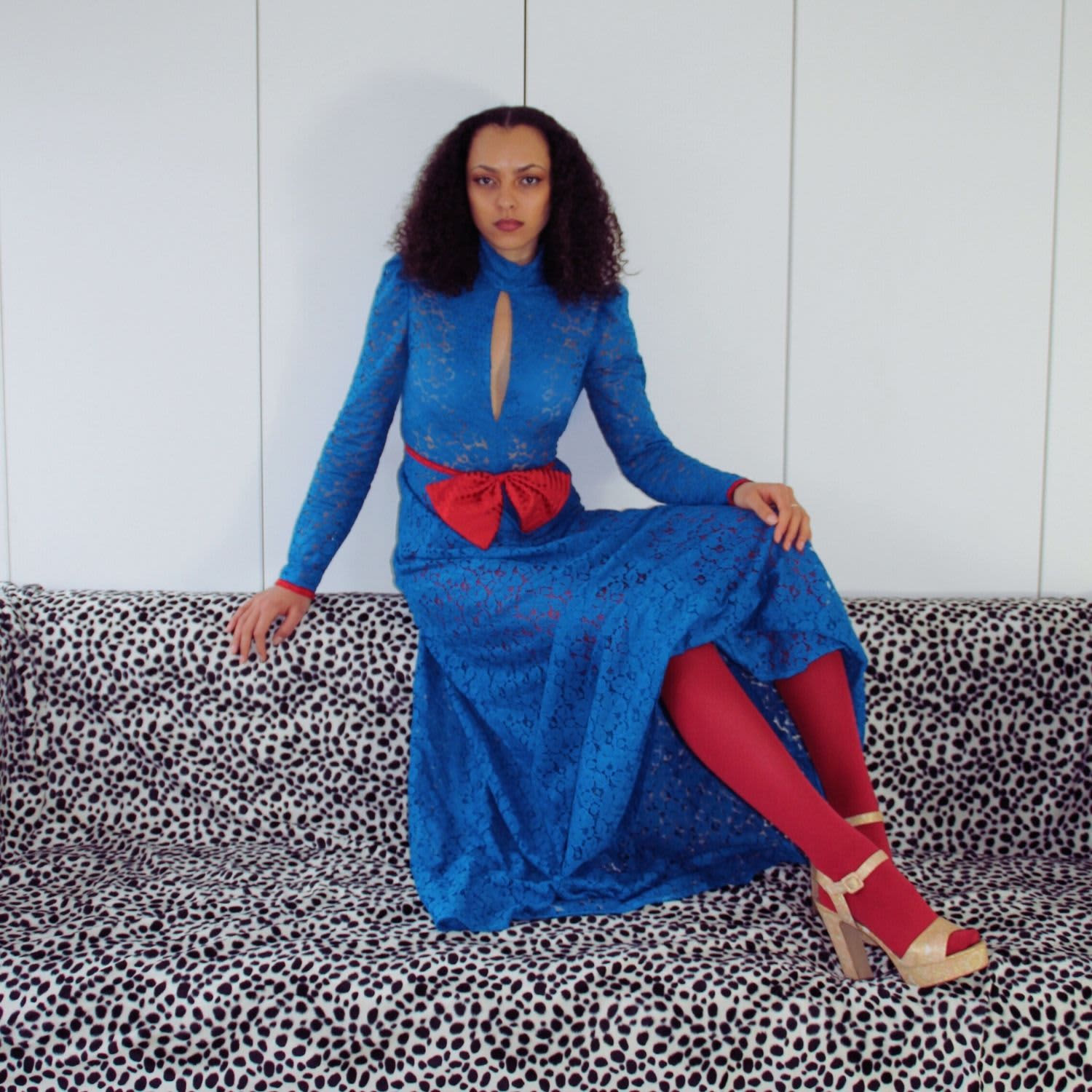 cerulean blue maxi dress Asiah Ruffle Trim Halterneck Maxi Dress Cerulean Blue