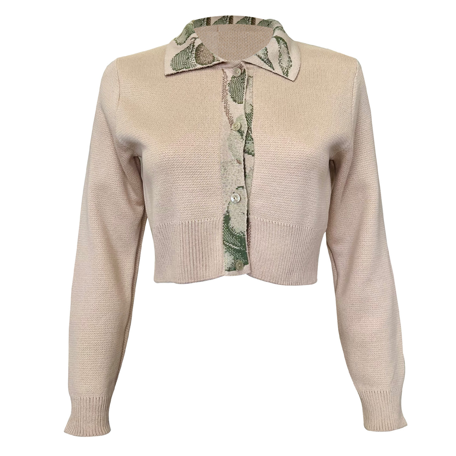 Women’s Neutrals Pure Cotton Knitted Cardigan With Print Xs/S 25 Union