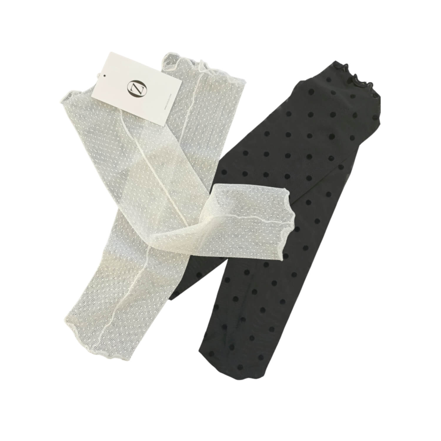 Oh!zuza Night&day Women's Black / White Sheer Socks Twin Pack- Black & White, One Size